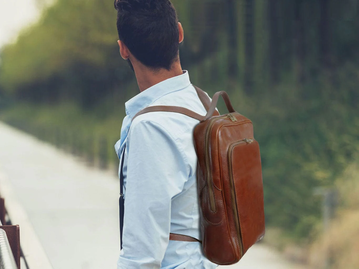 Bangkok - Matte leather laptop backpack | TL141793 - Image 11