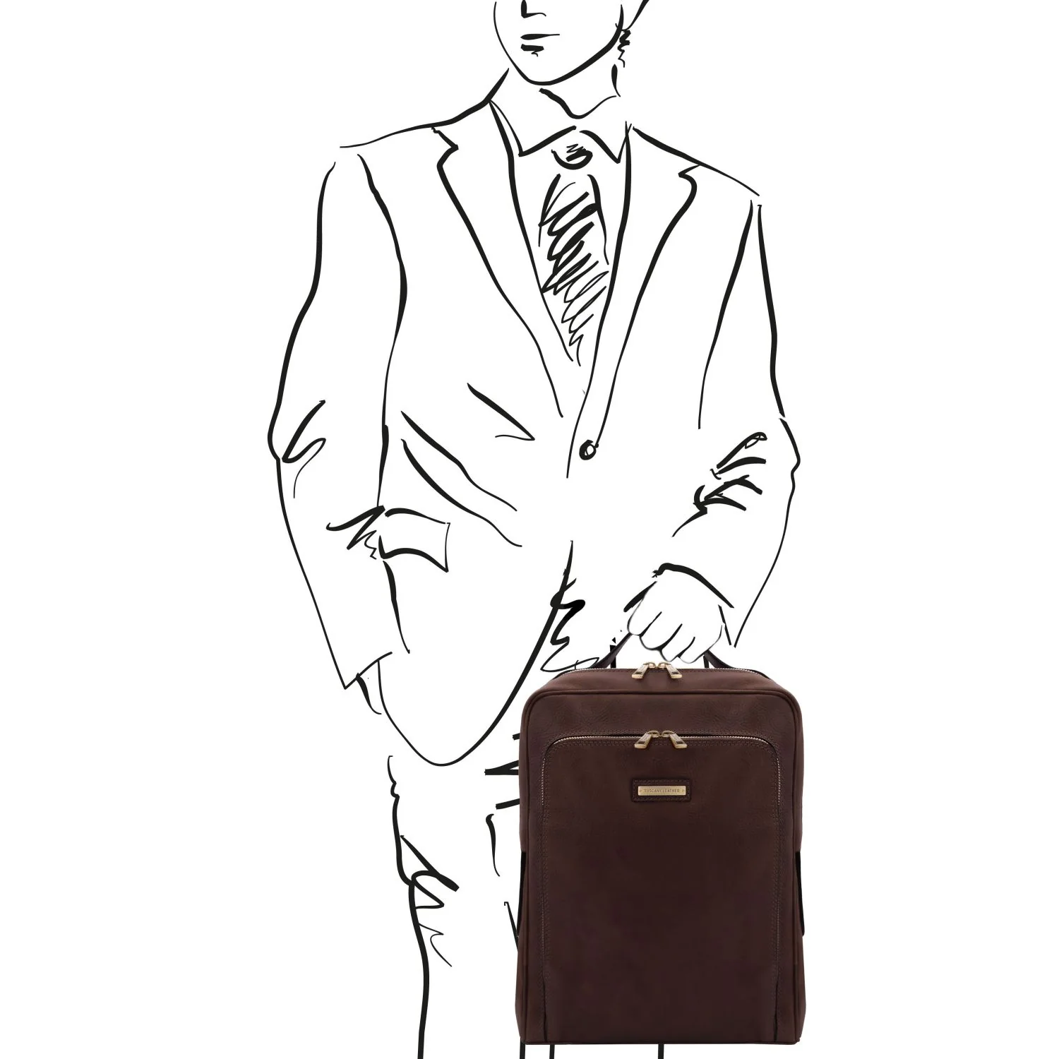 Bangkok - Matte leather laptop backpack | TL141793 - Image 18