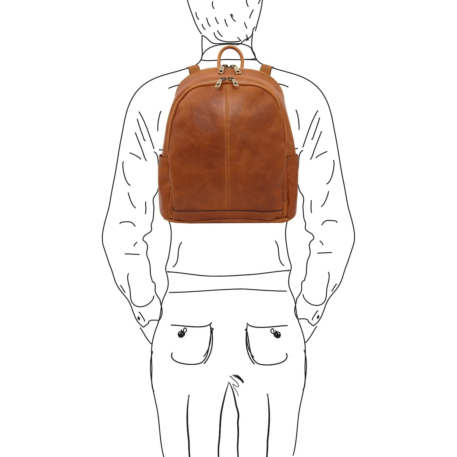 Canberra - 2 Compartment leather backpack | TL142460 - Image 9