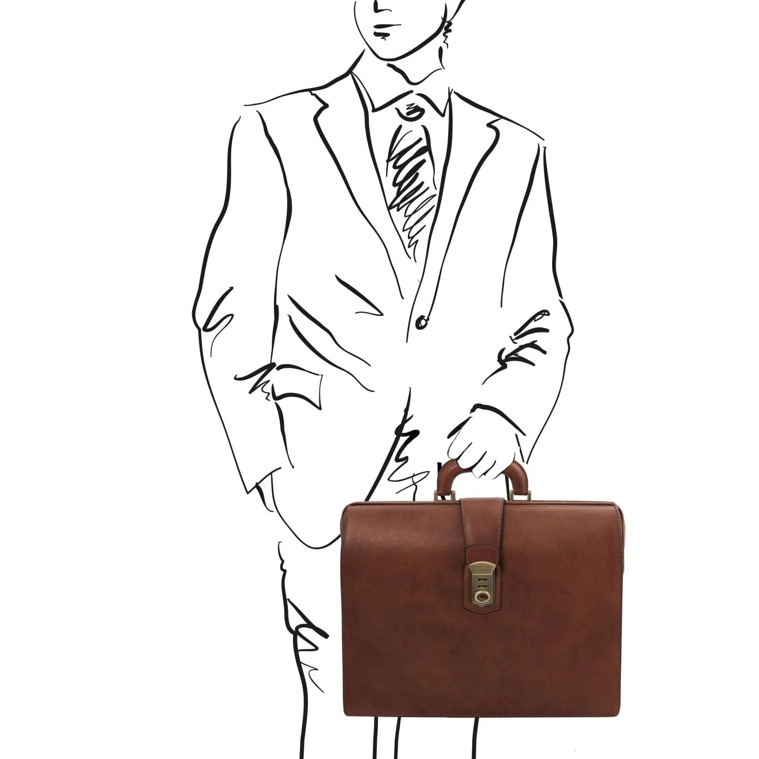 Canova - 3-compartment leather doctor bag briefcase  | TL142352 - Image 8