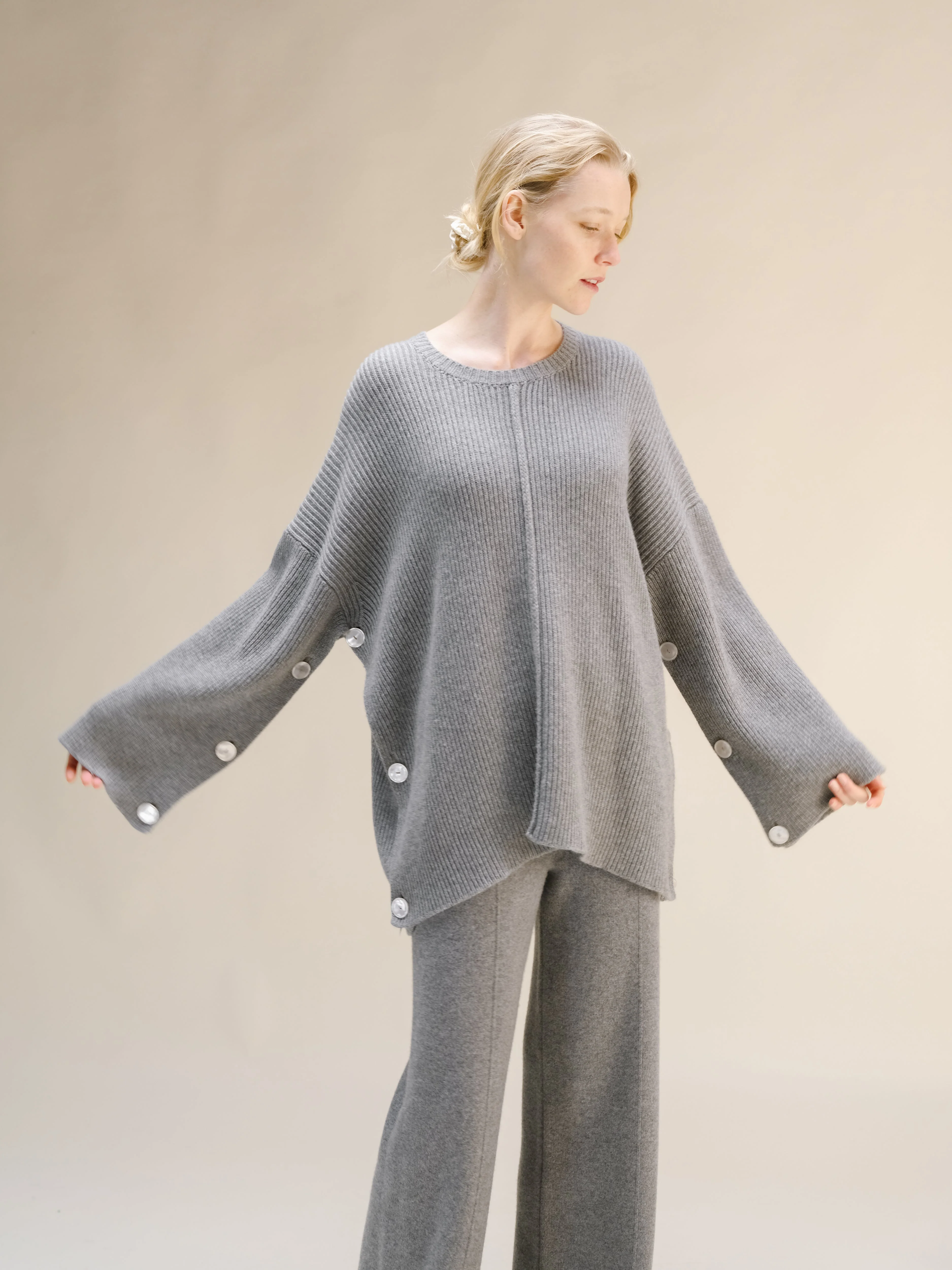 Wool & Cashmere Mix Oversized Cape Sweater - Image 10