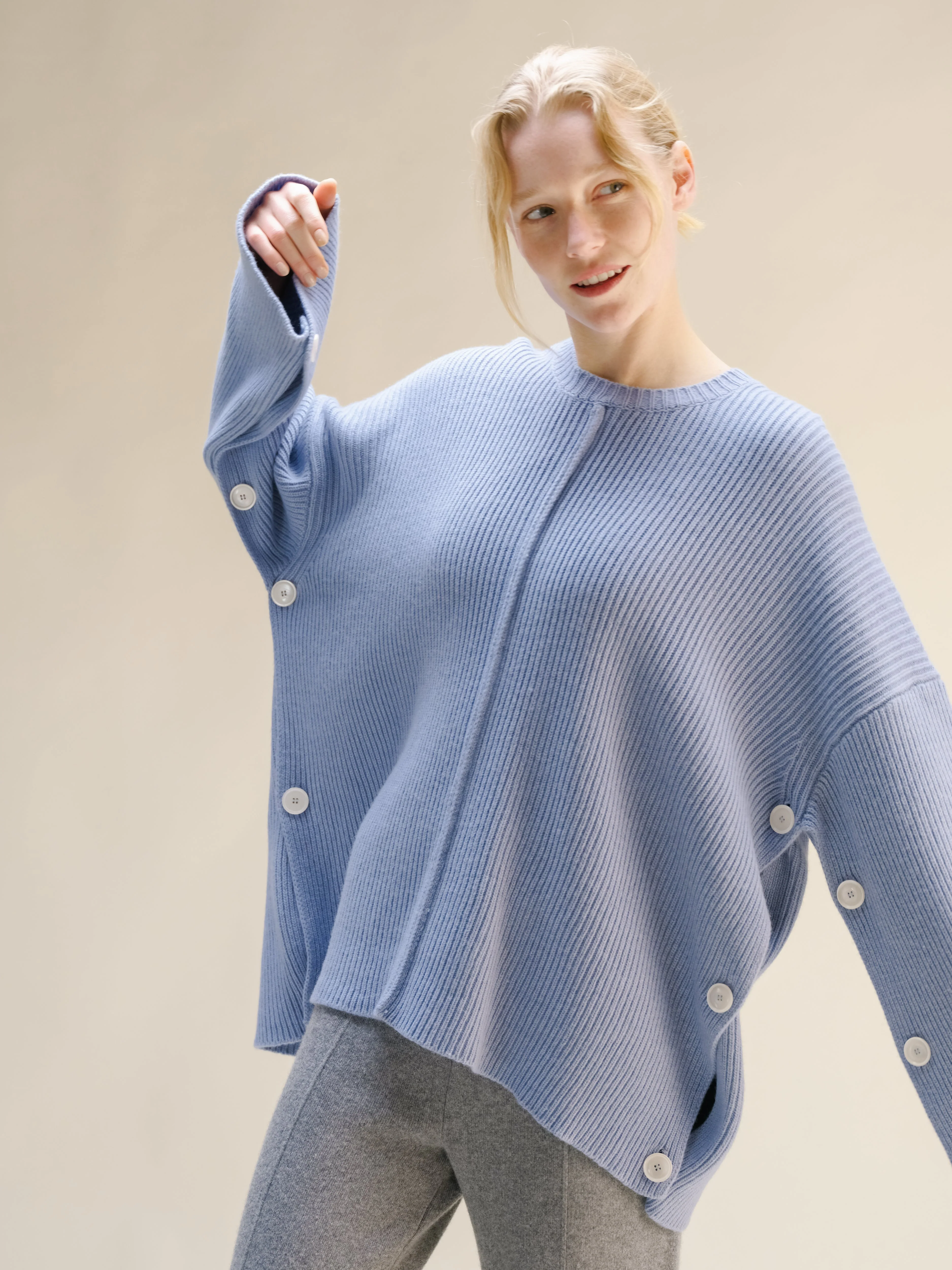 Wool & Cashmere Mix Oversized Cape Sweater - Image 13