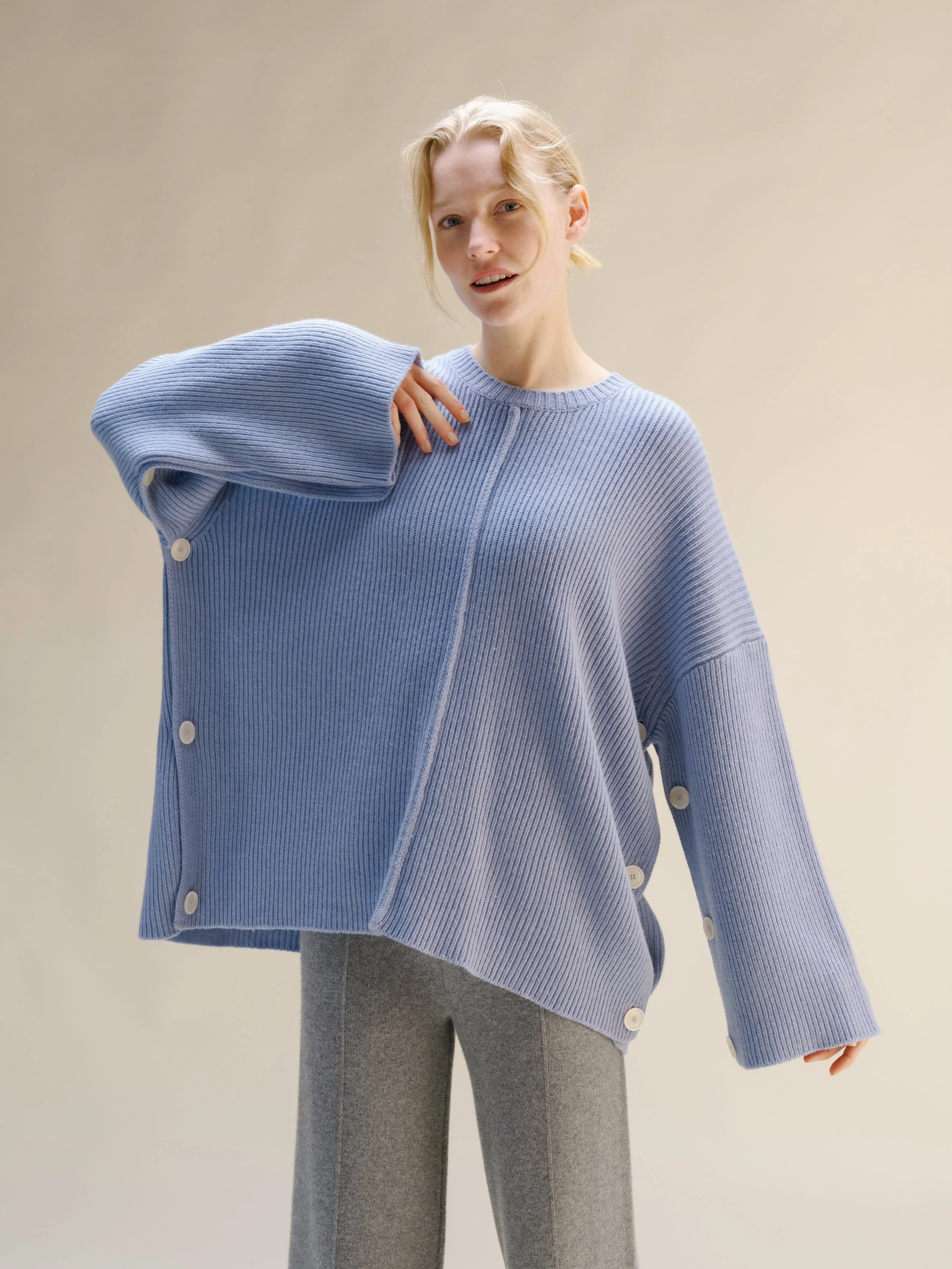 Wool & Cashmere Mix Oversized Cape Sweater - Image 14