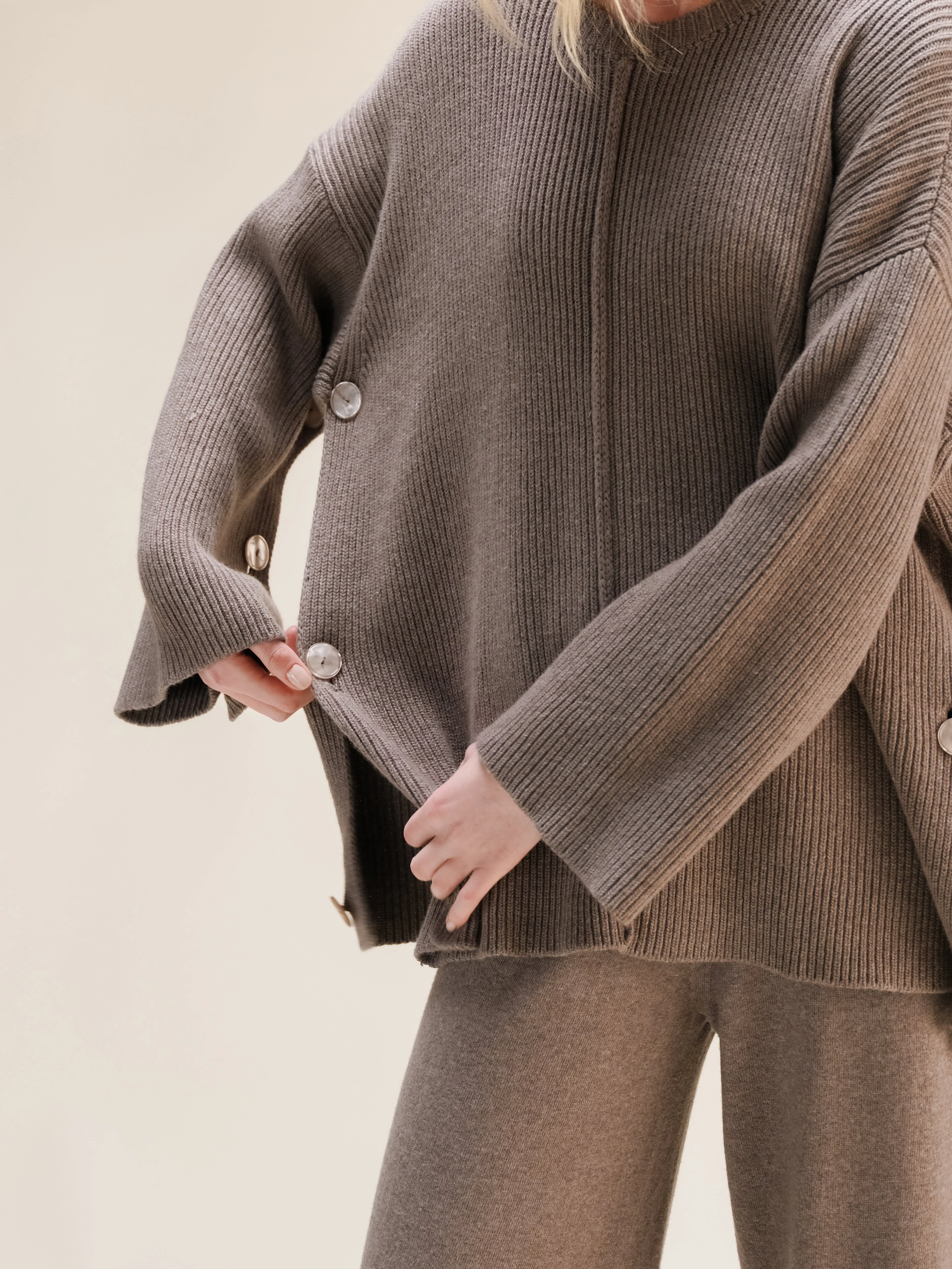 Wool & Cashmere Mix Oversized Cape Sweater - Image 15