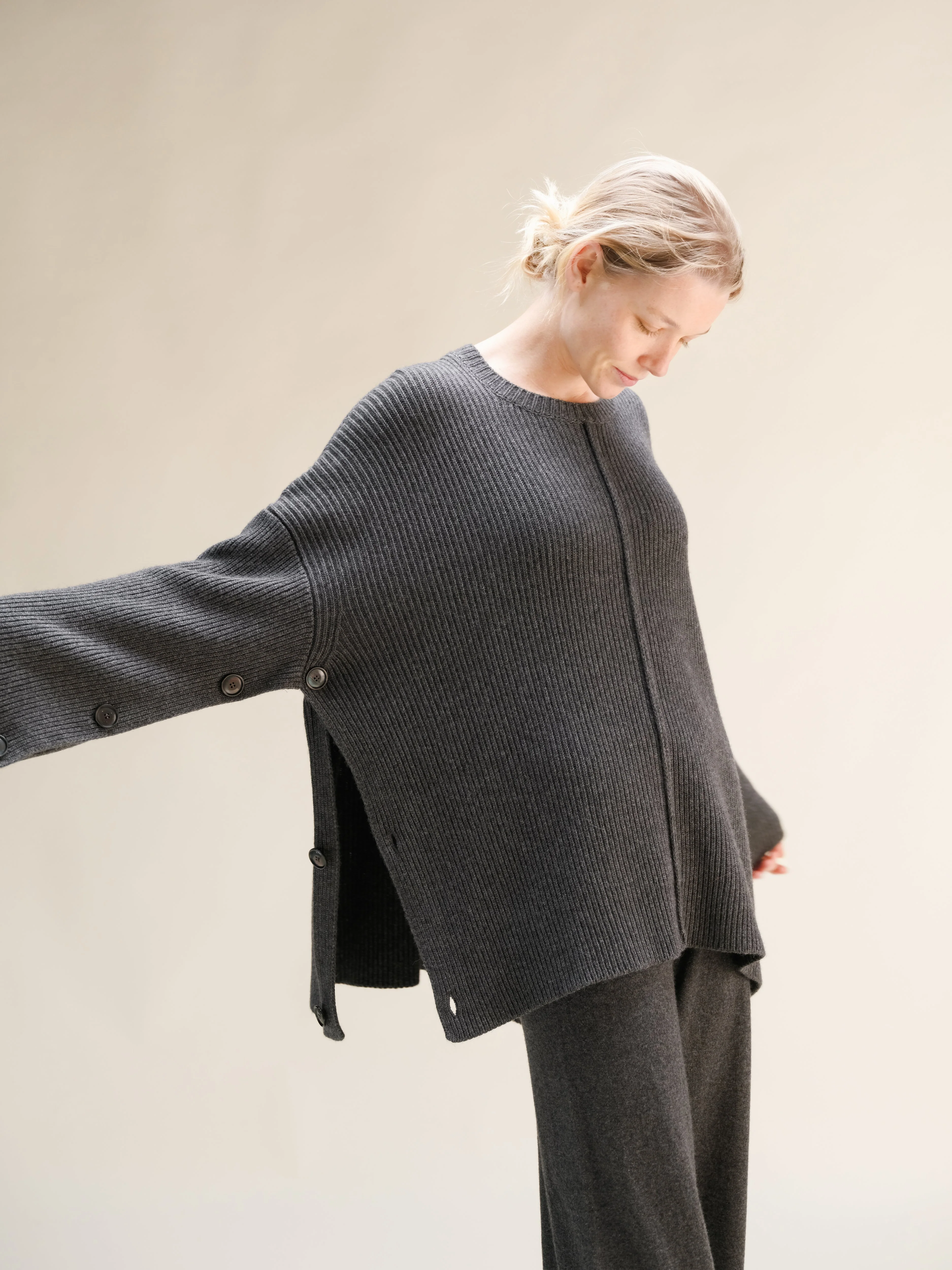 Wool & Cashmere Mix Oversized Cape Sweater - Image 16