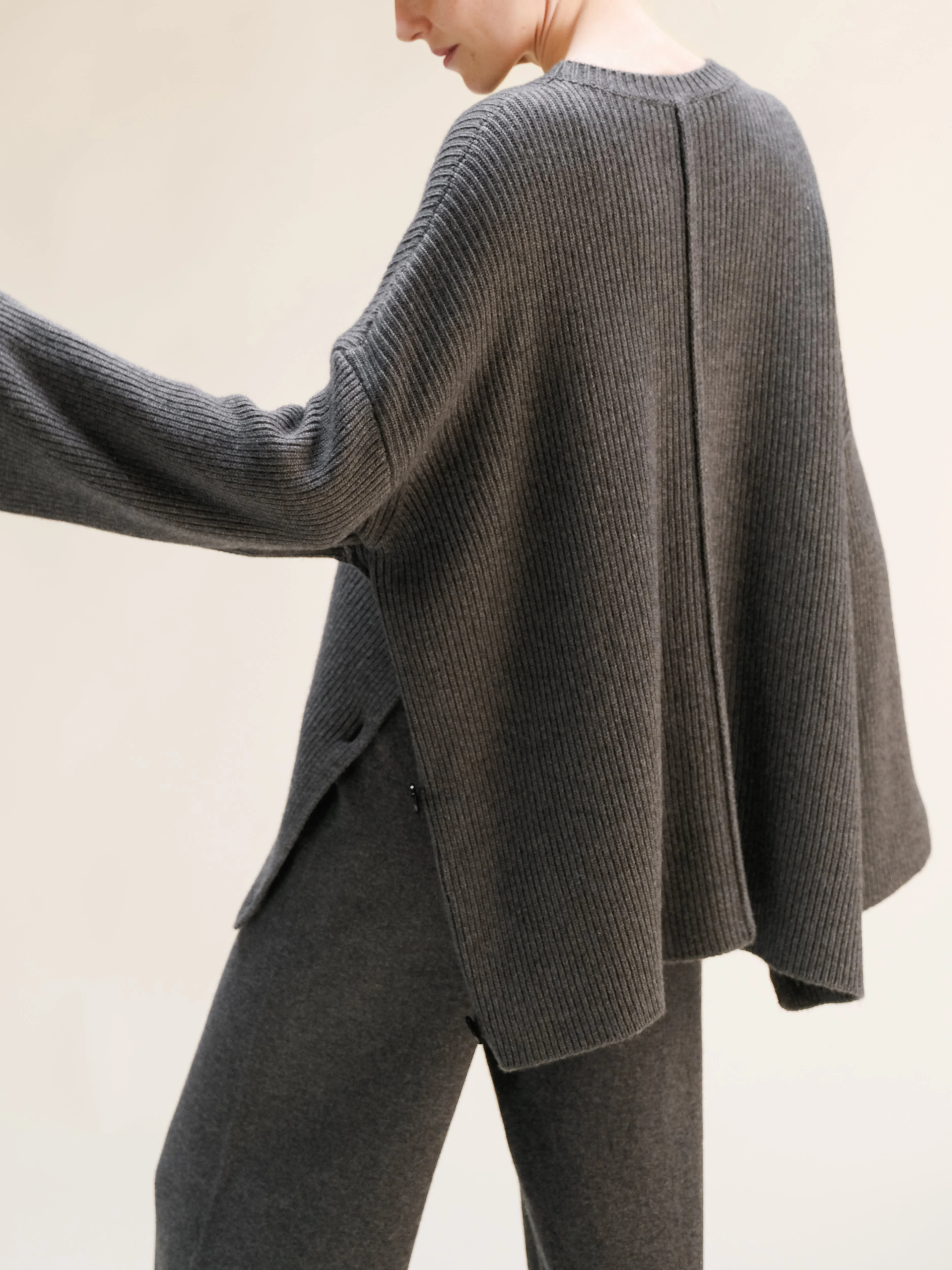 Wool & Cashmere Mix Oversized Cape Sweater - Image 17