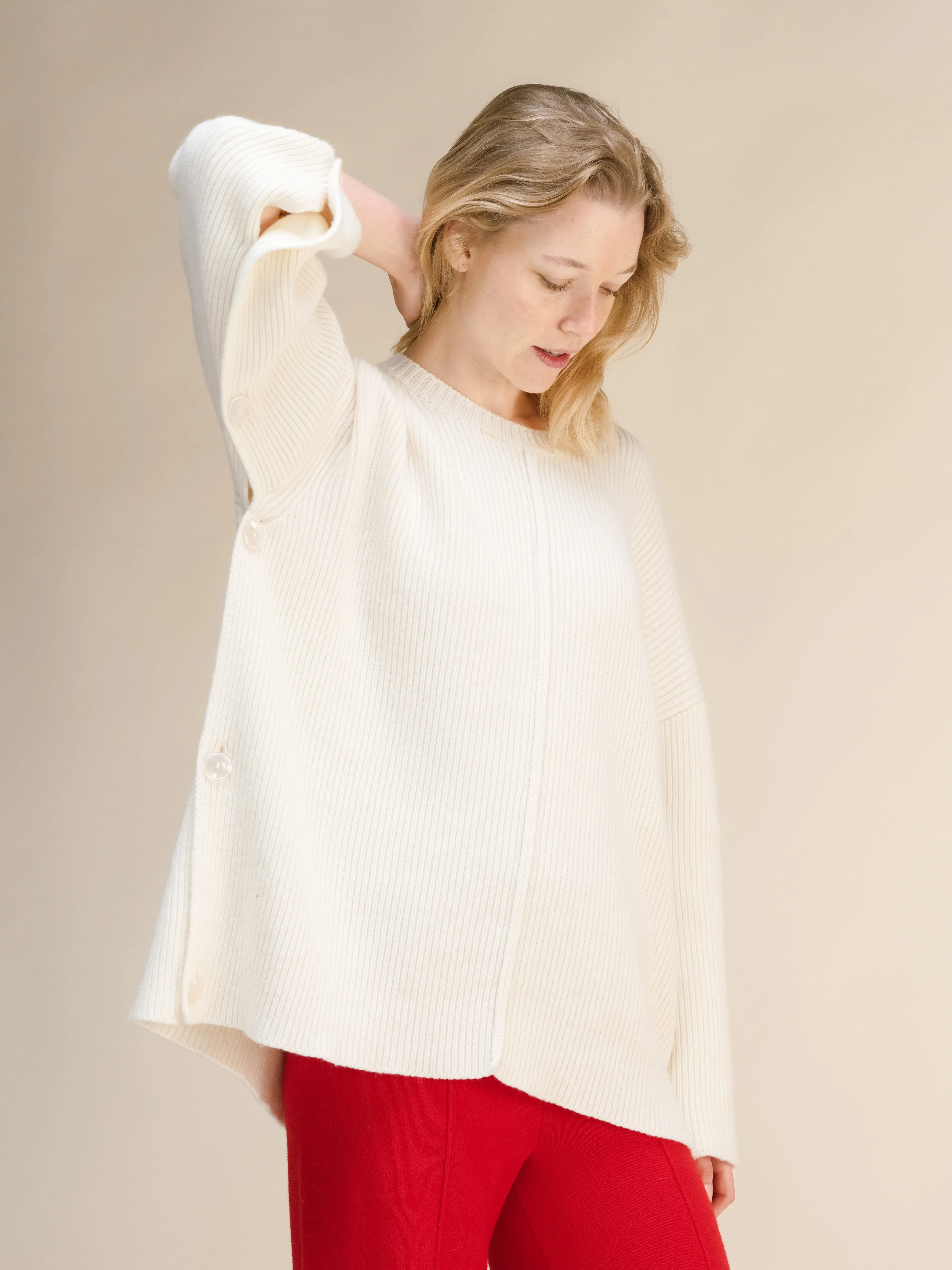 Wool & Cashmere Mix Oversized Cape Sweater - Image 5