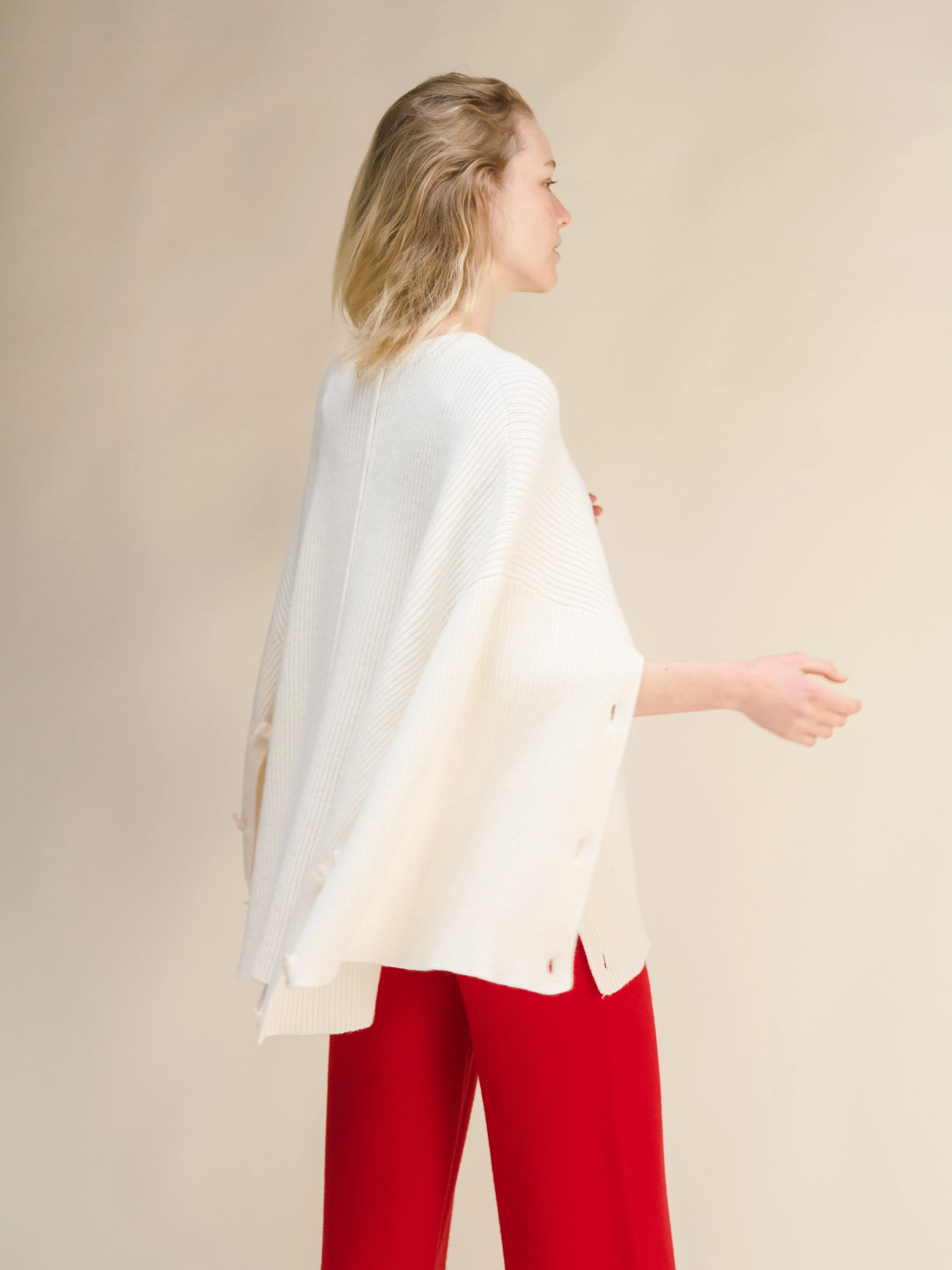 Wool & Cashmere Mix Oversized Cape Sweater - Image 8