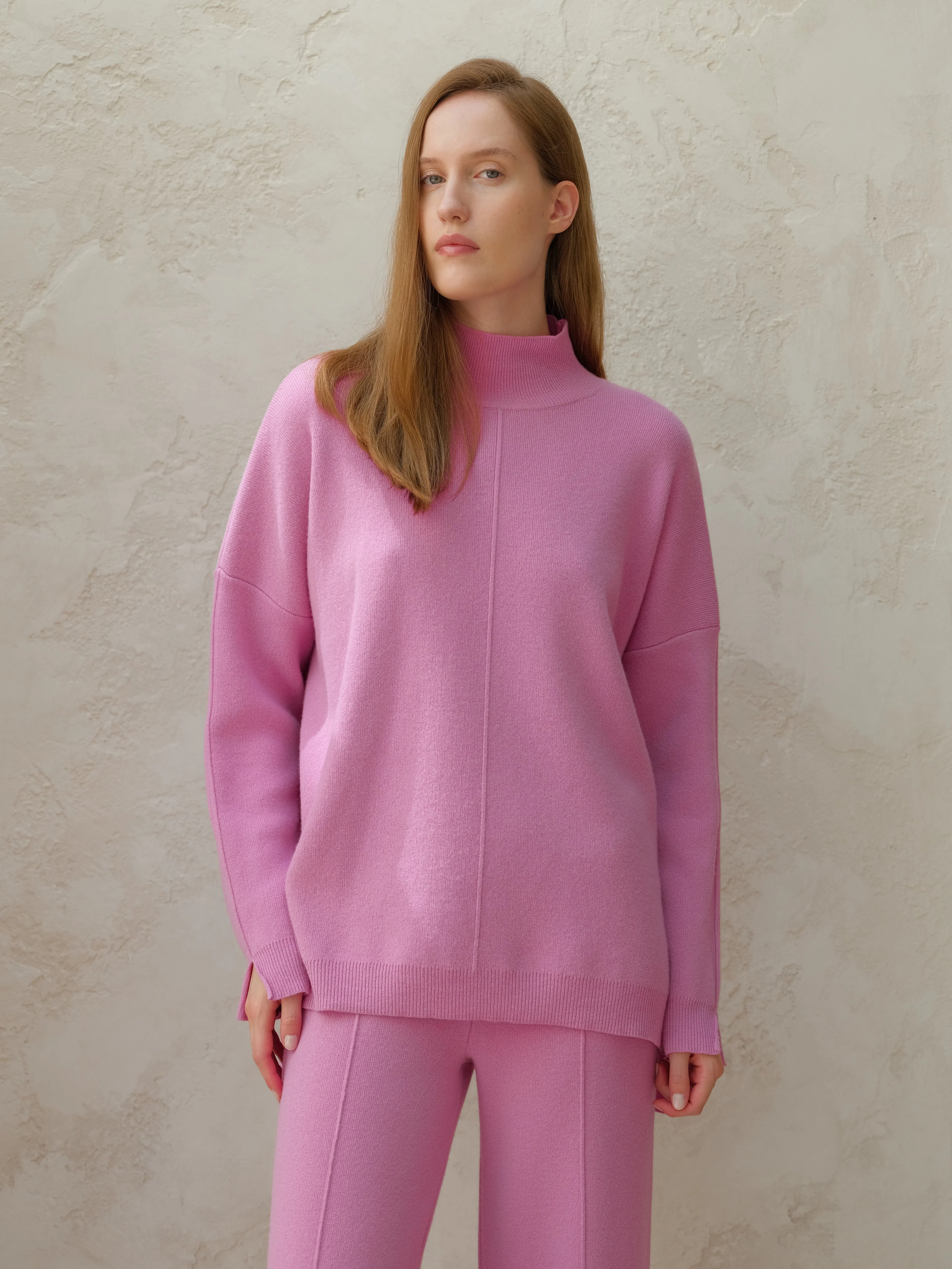 Wool & Cashmere Mix Solid Maxi Turtleneck Sweater - Image 16