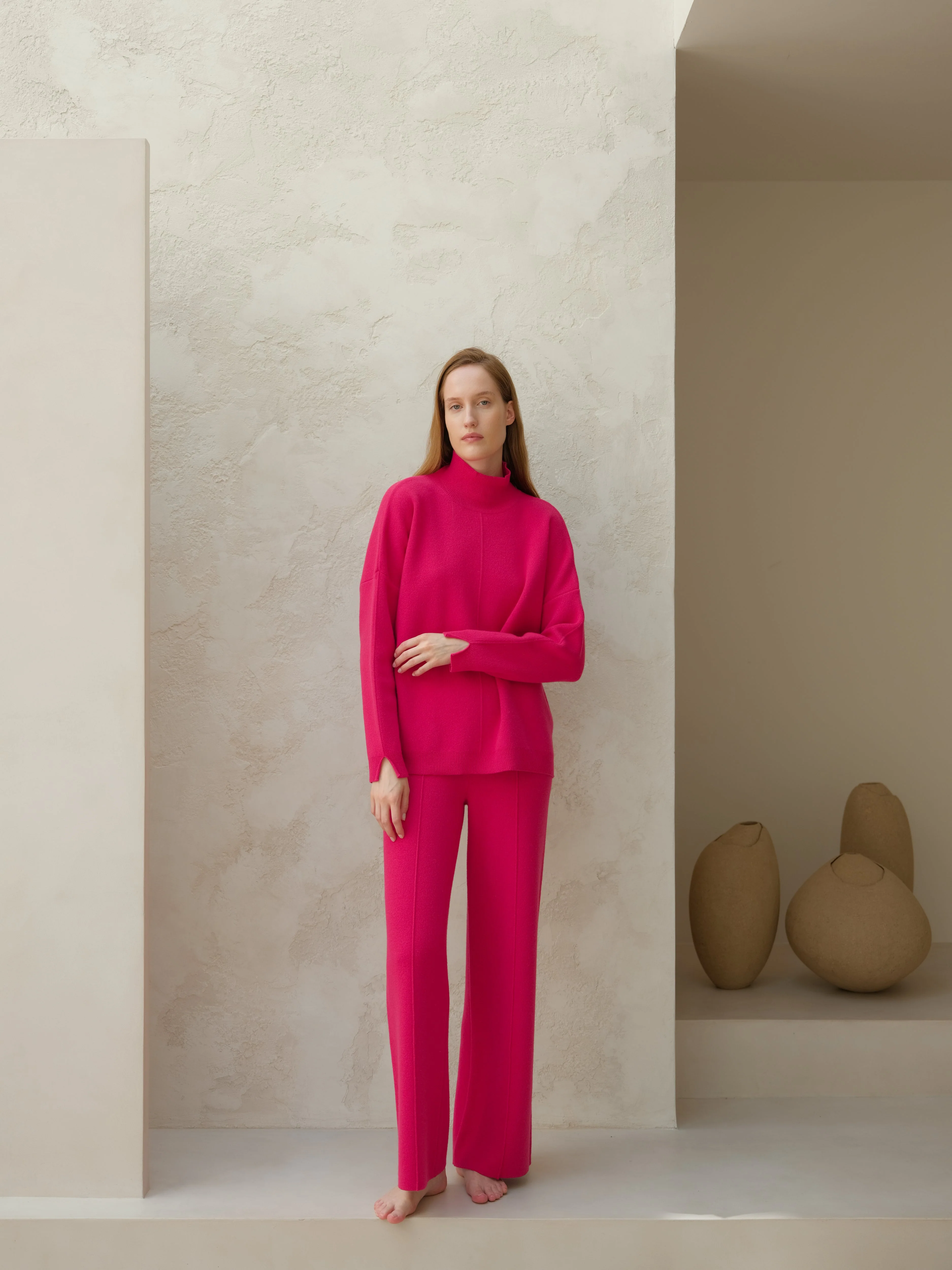 Wool & Cashmere Mix Solid Maxi Turtleneck Sweater - Image 21