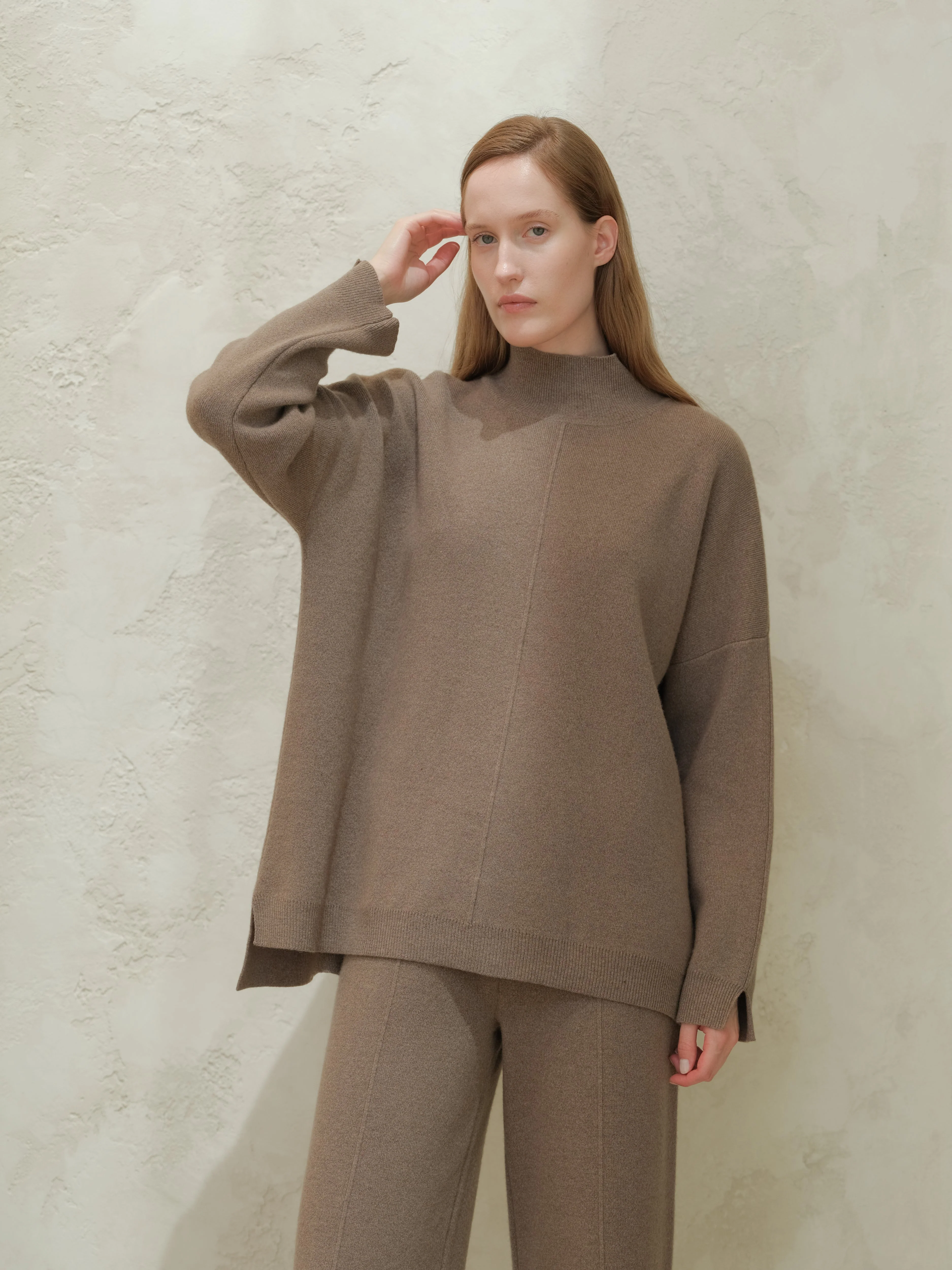 Wool & Cashmere Mix Solid Maxi Turtleneck Sweater - Image 29