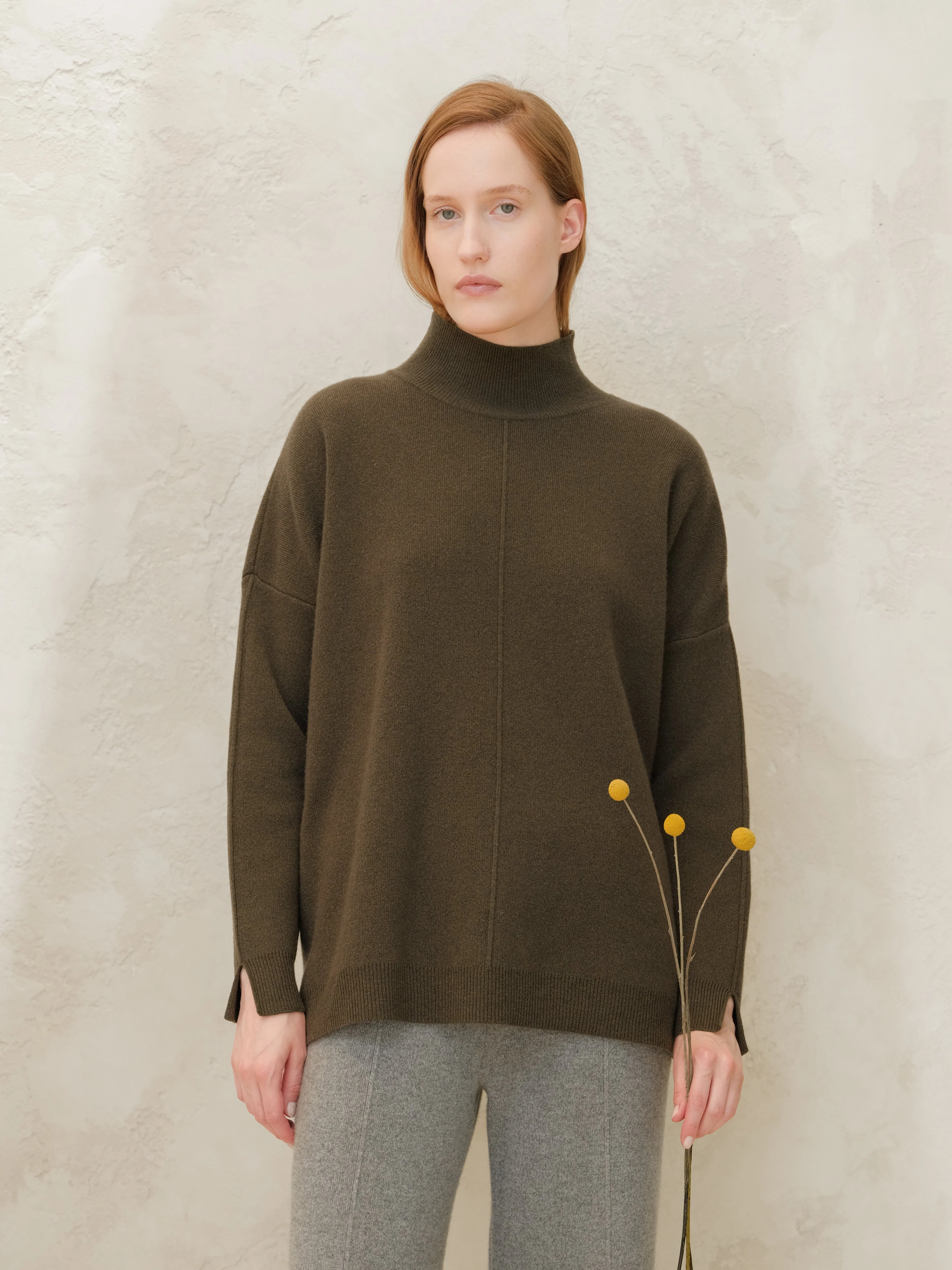Wool & Cashmere Mix Solid Maxi Turtleneck Sweater - Image 32