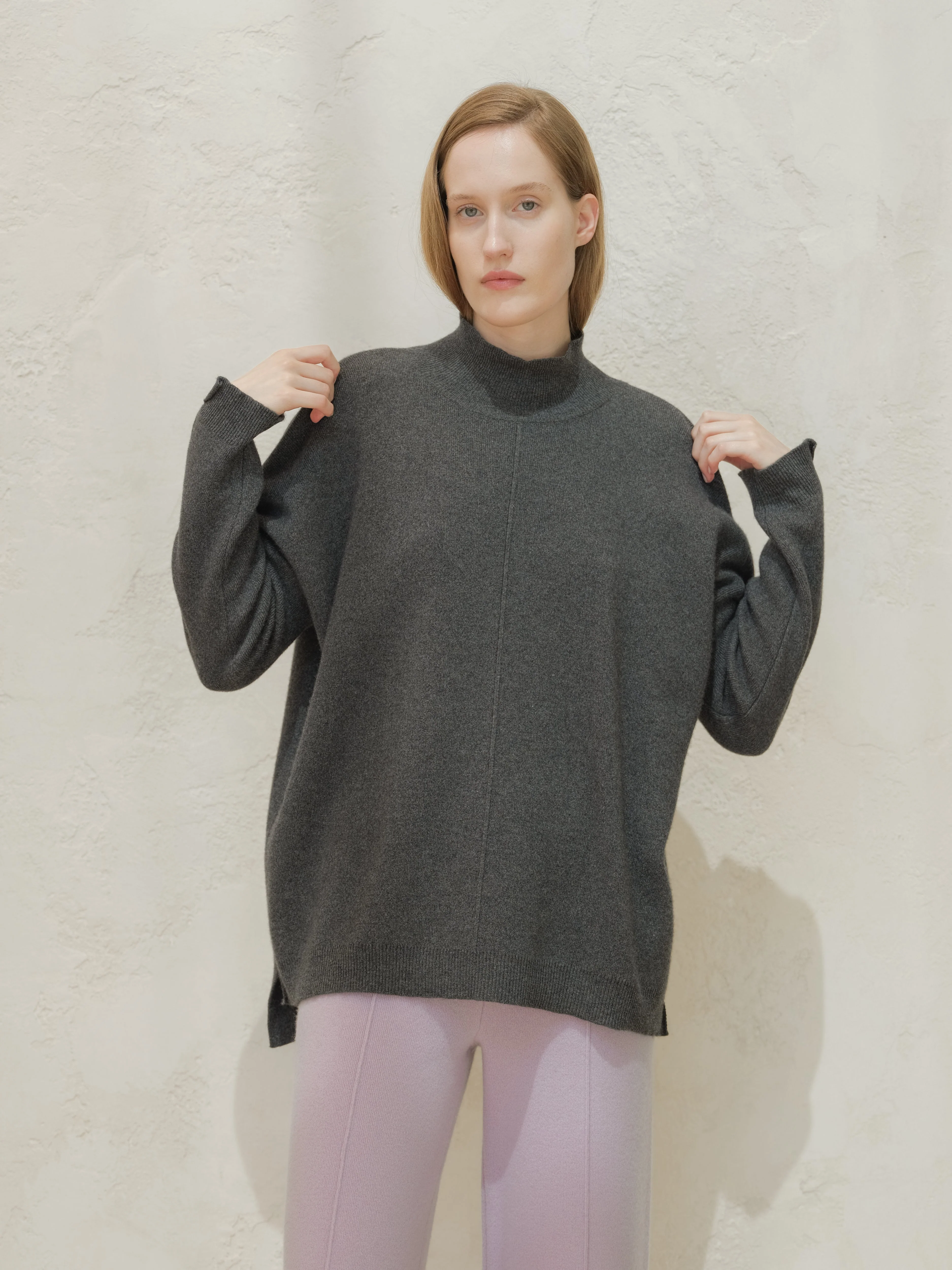Wool & Cashmere Mix Solid Maxi Turtleneck Sweater - Image 35