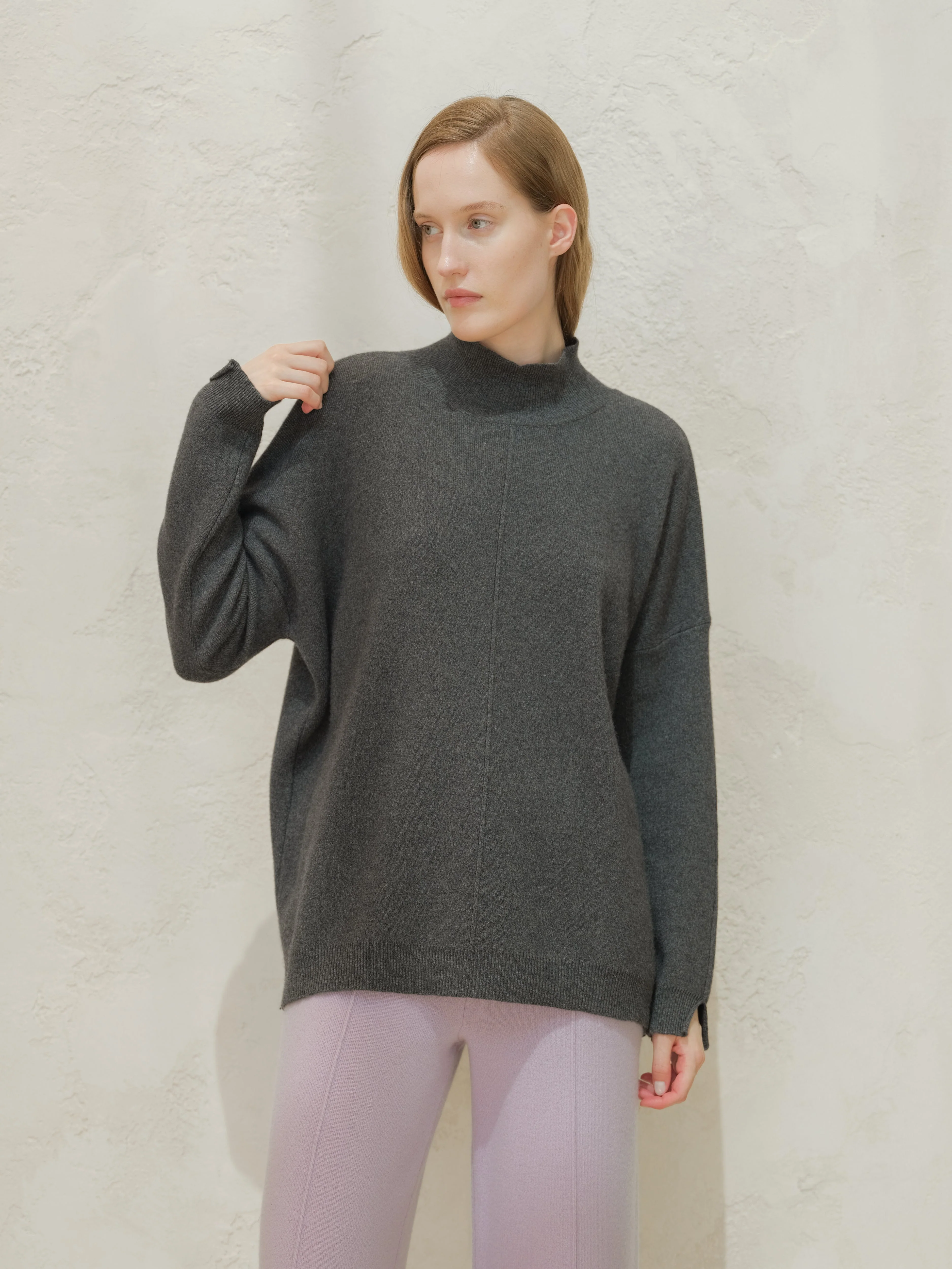 Wool & Cashmere Mix Solid Maxi Turtleneck Sweater - Image 36