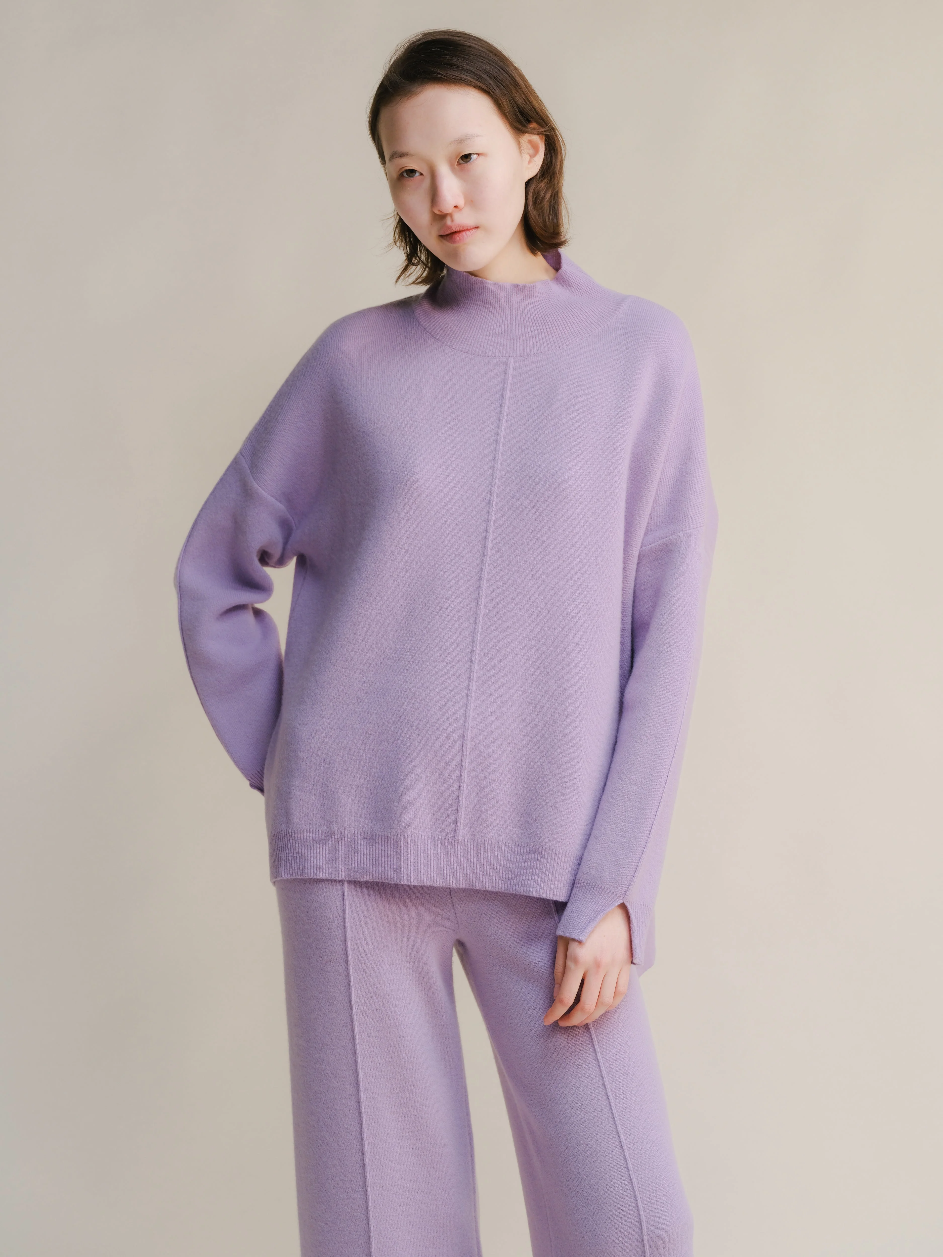 Wool & Cashmere Mix Solid Maxi Turtleneck Sweater - Image 37