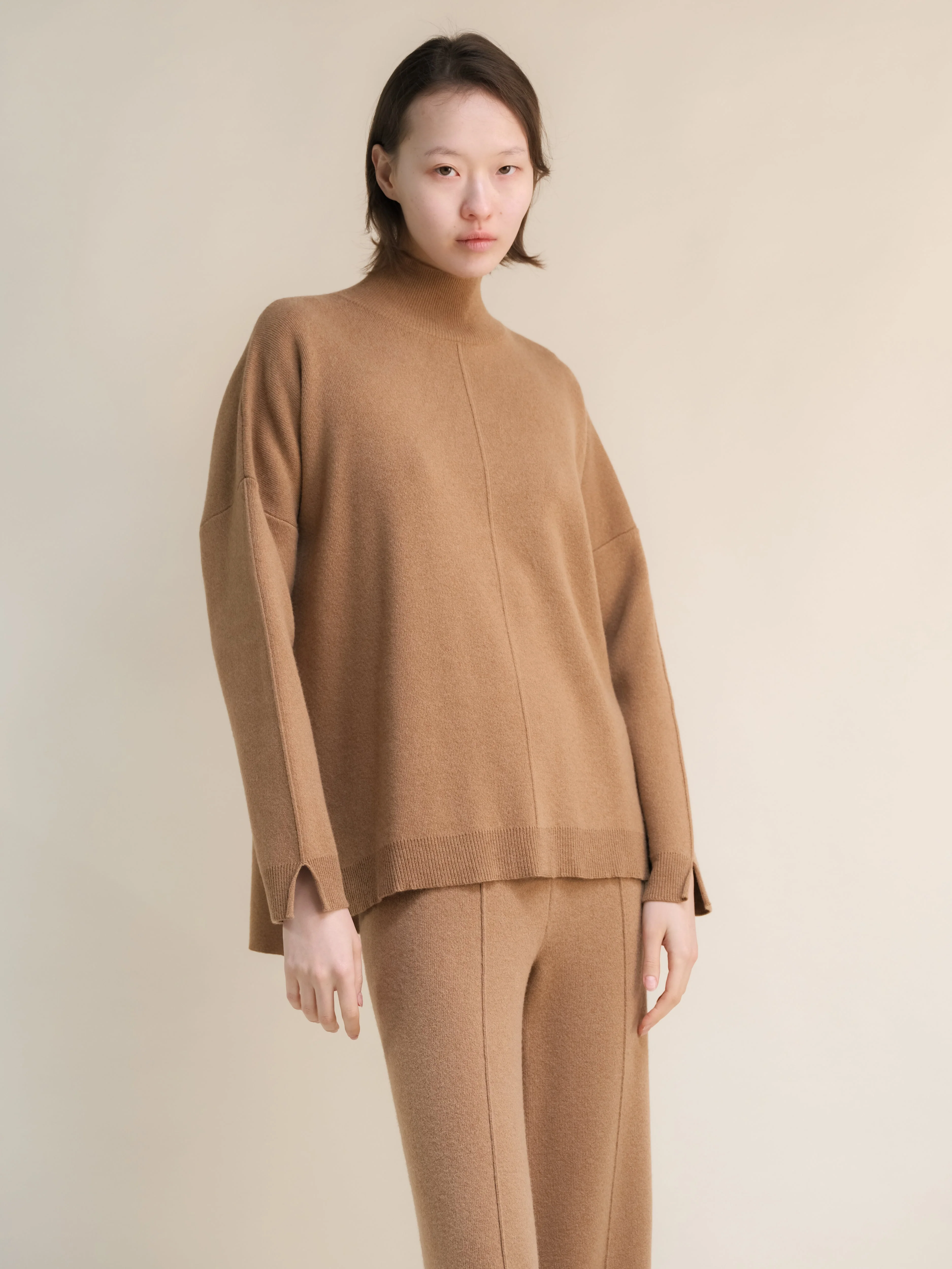 Wool & Cashmere Mix Solid Maxi Turtleneck Sweater - Image 42