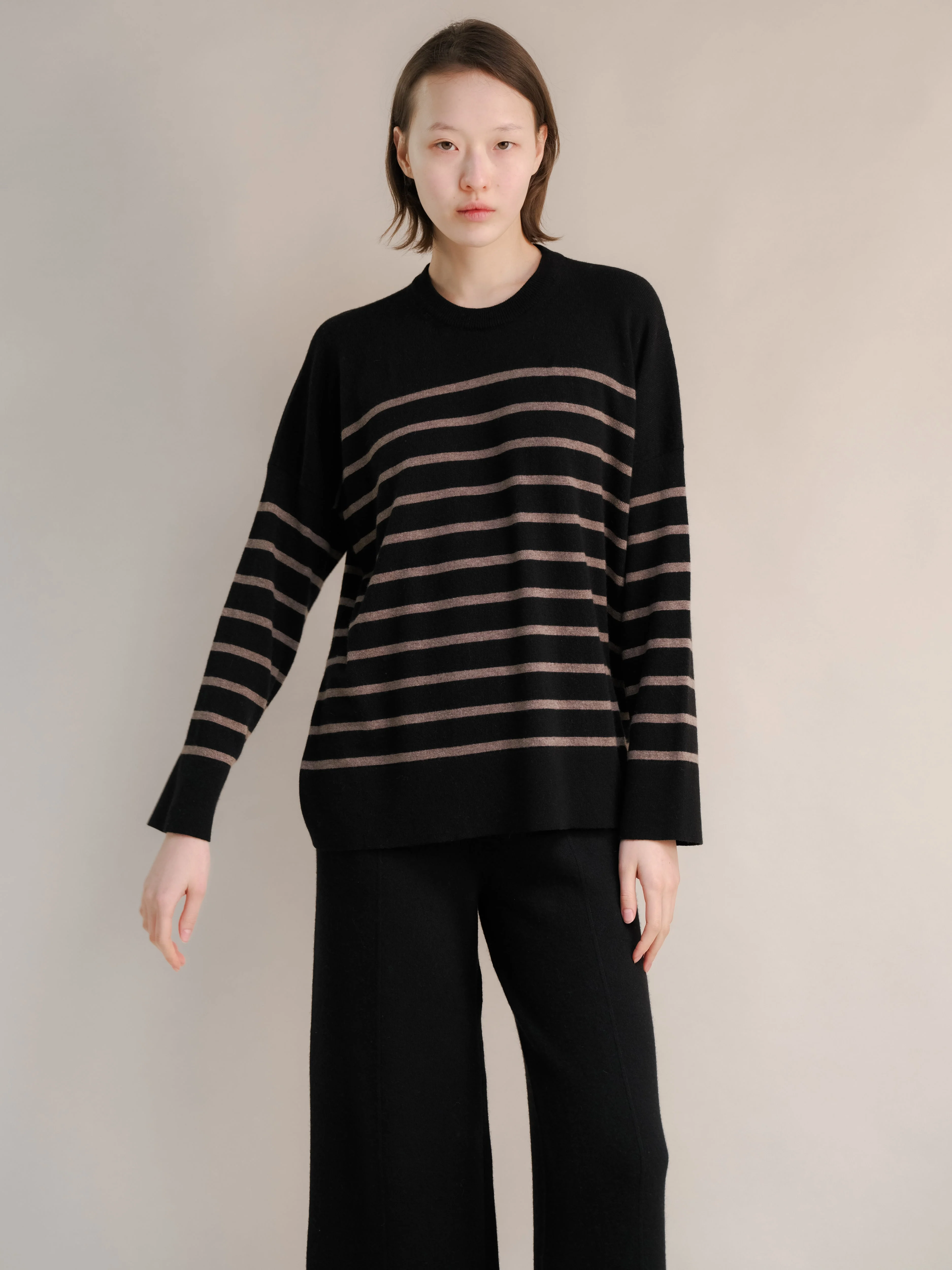 Cashmere Mix Striped Crewneck Sweater - Image 10