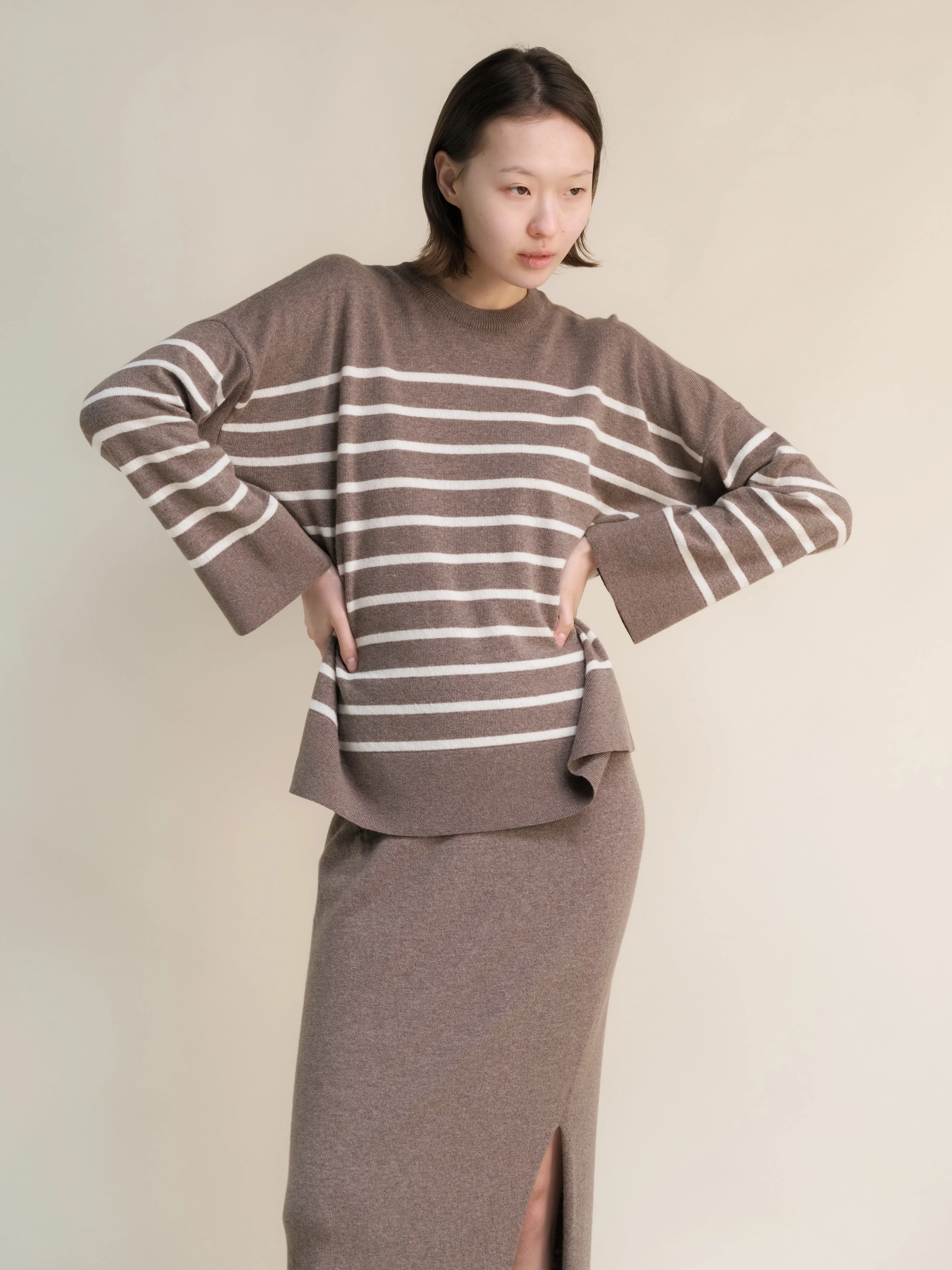 Cashmere Mix Striped Crewneck Sweater - Image 4