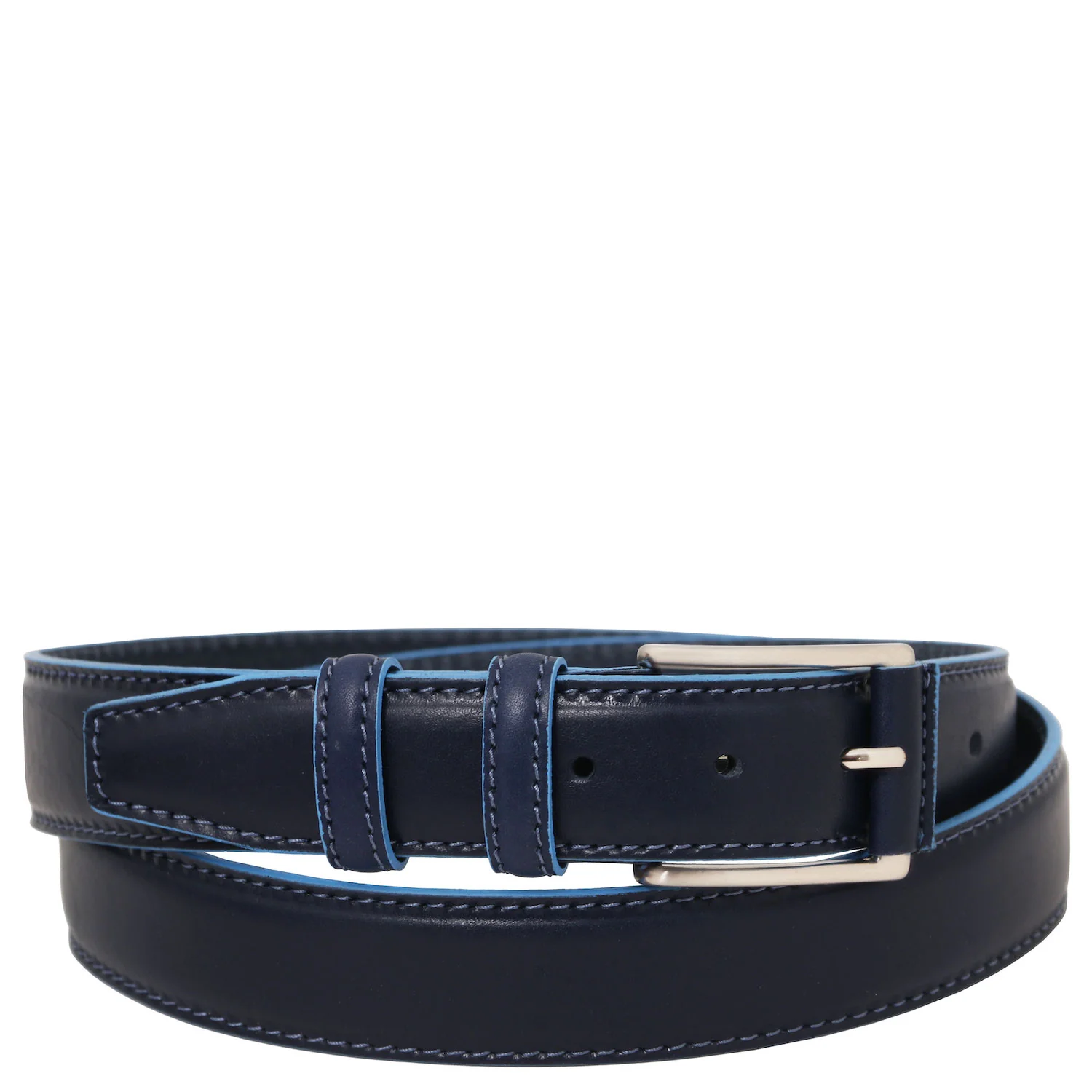 Casual leather belt 35mm with light blue edges | TL142528 - Image 4