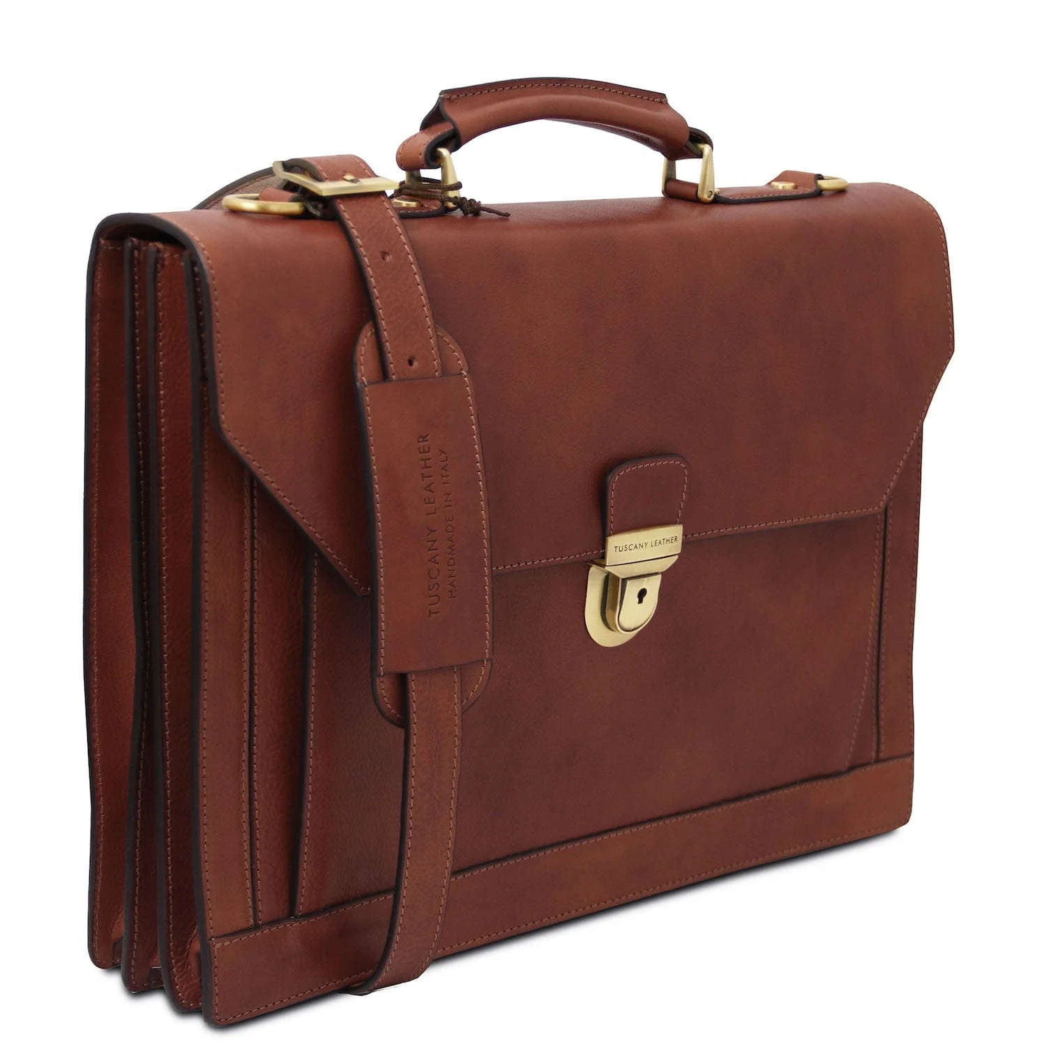 Cremona - 3 compartment matte leather briefcase | TL142448 - Image 2