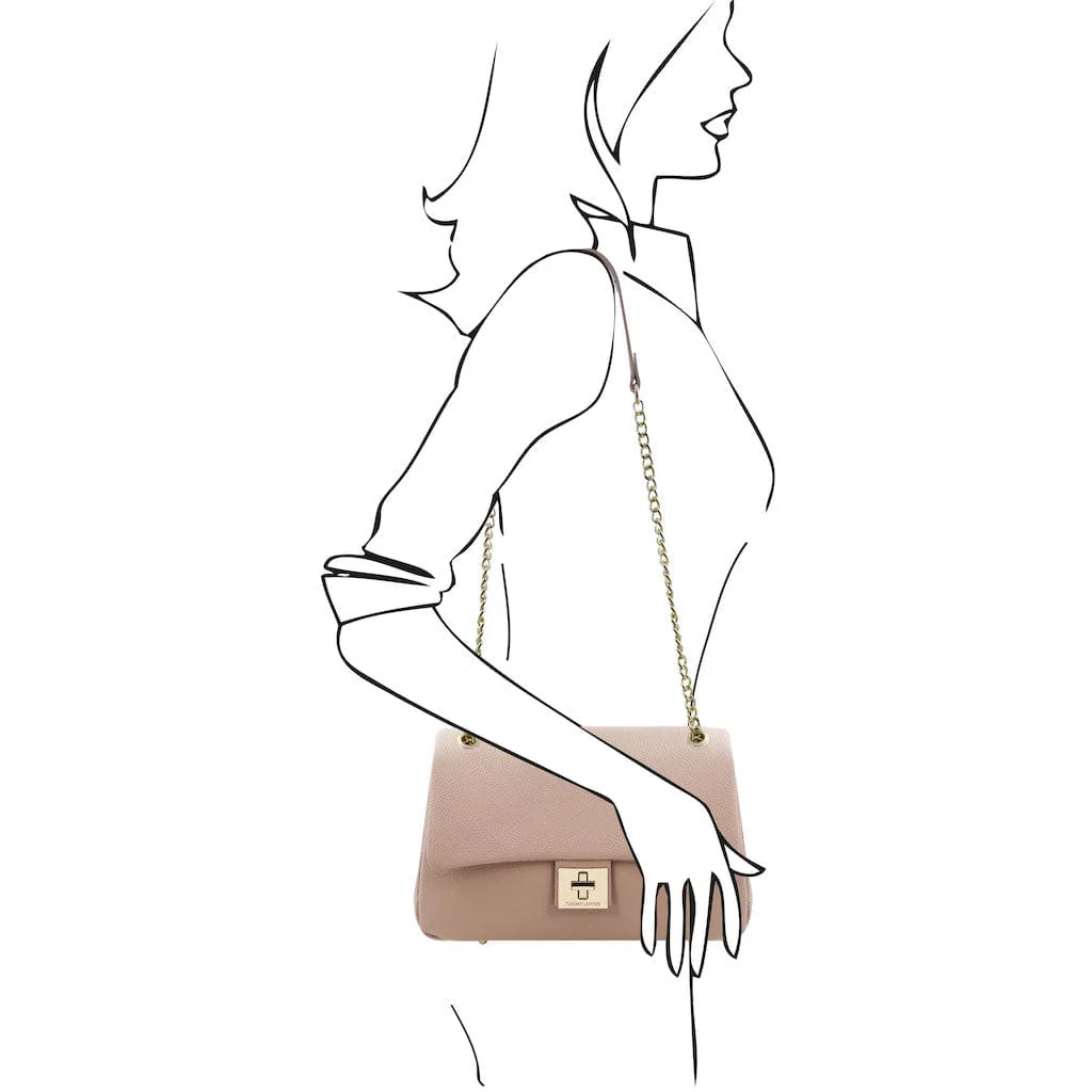 Elettra - Soft leather shoulder bag with chain strap | TL142353 - Image 21