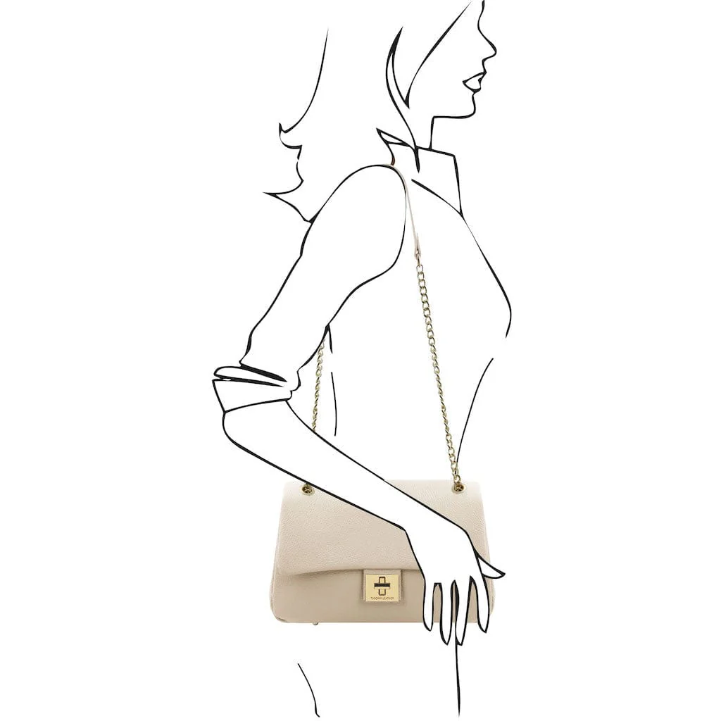 Elettra - Soft leather shoulder bag with chain strap | TL142353 - Image 35