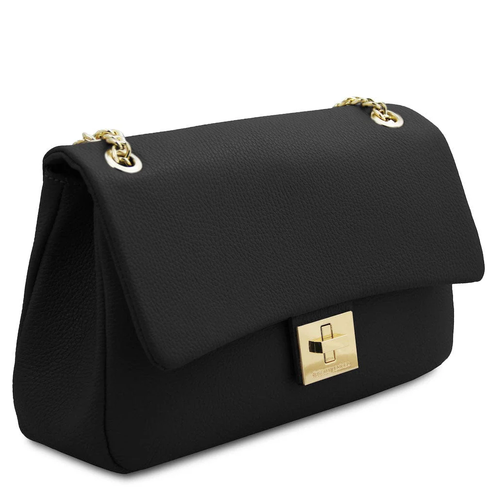 Elettra - Soft leather shoulder bag with chain strap | TL142353 - Image 37