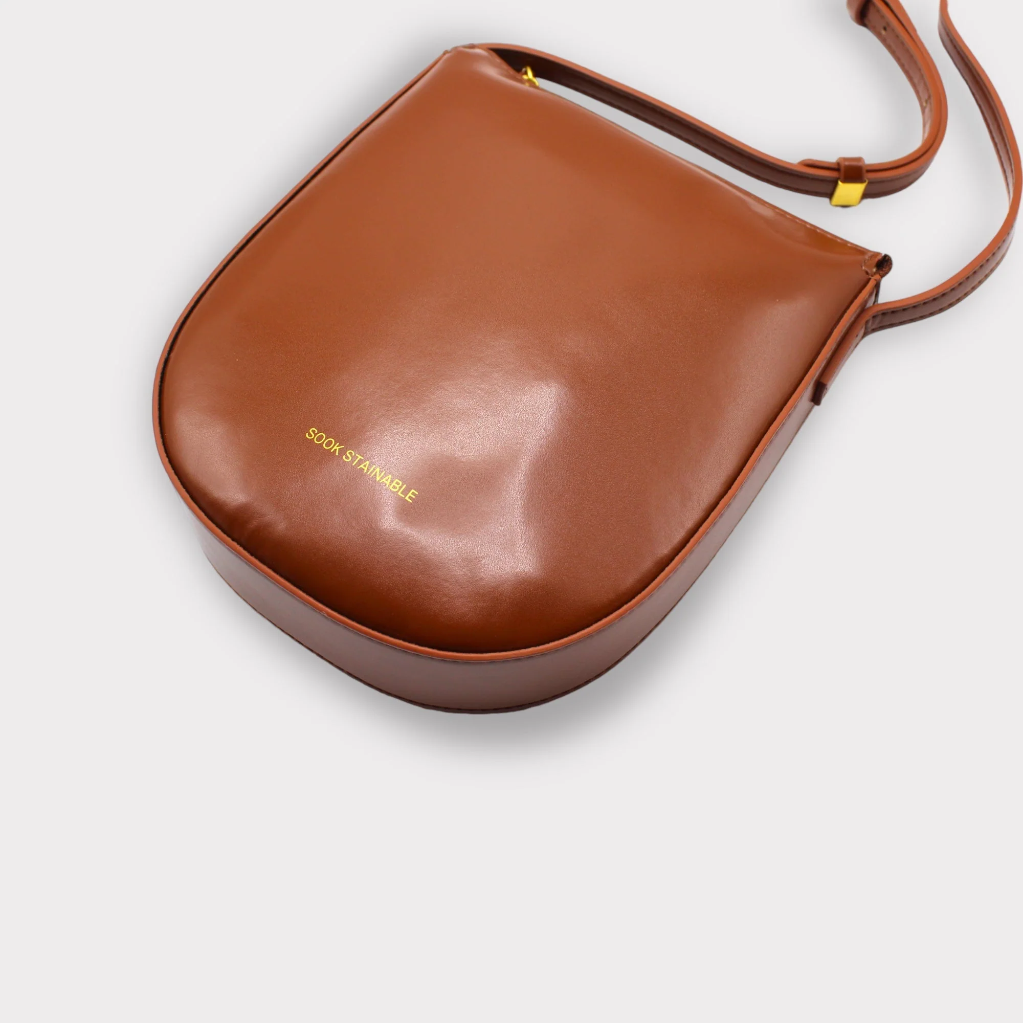 Eva - Apple Leather Crossbody Bag - Brown - Image 5