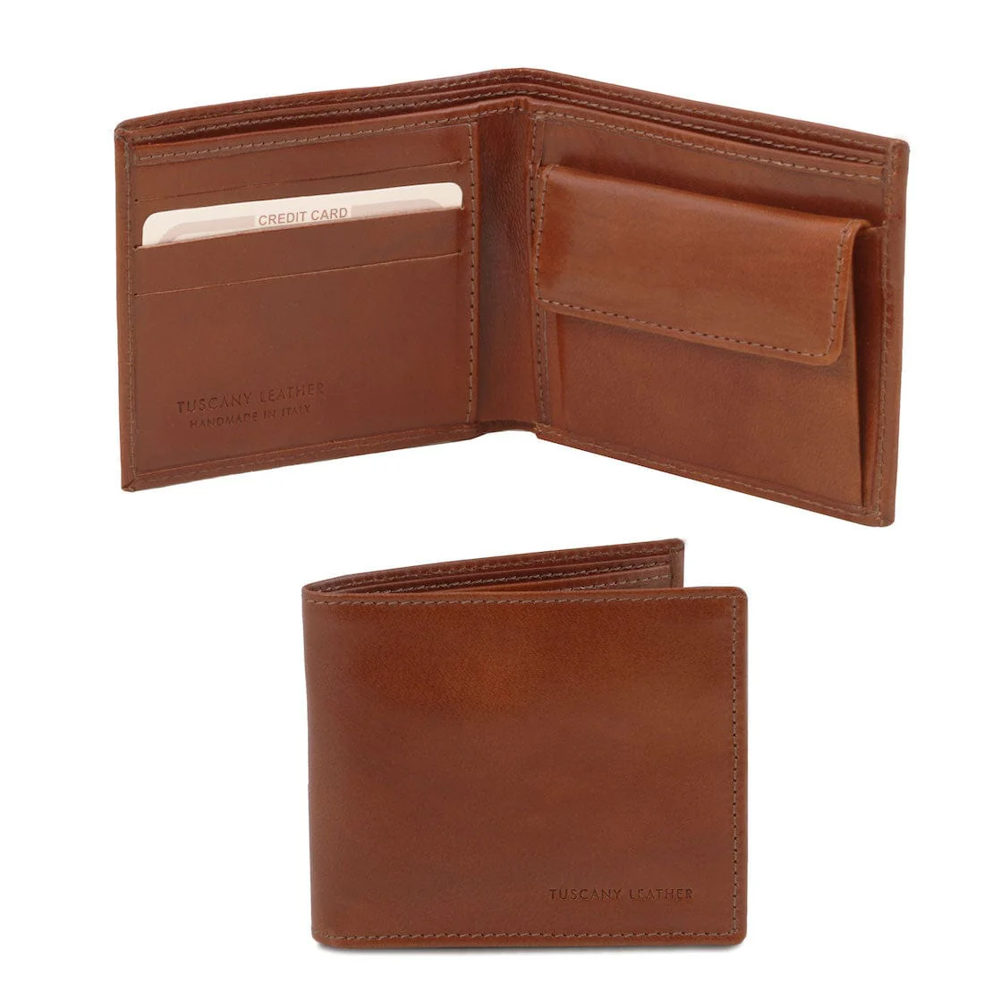 Exclusive 2 fold leather wallet for men with coin pocket | TL140761 - Image 3