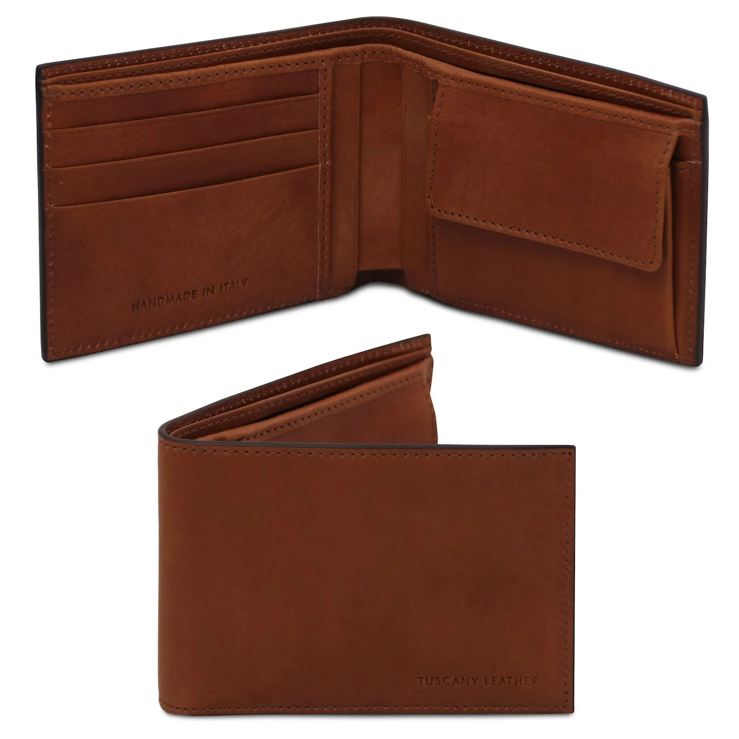 Exclusive 2 fold leather wallet for men with coin pocket - Matte leather | TL142552 - Image 5