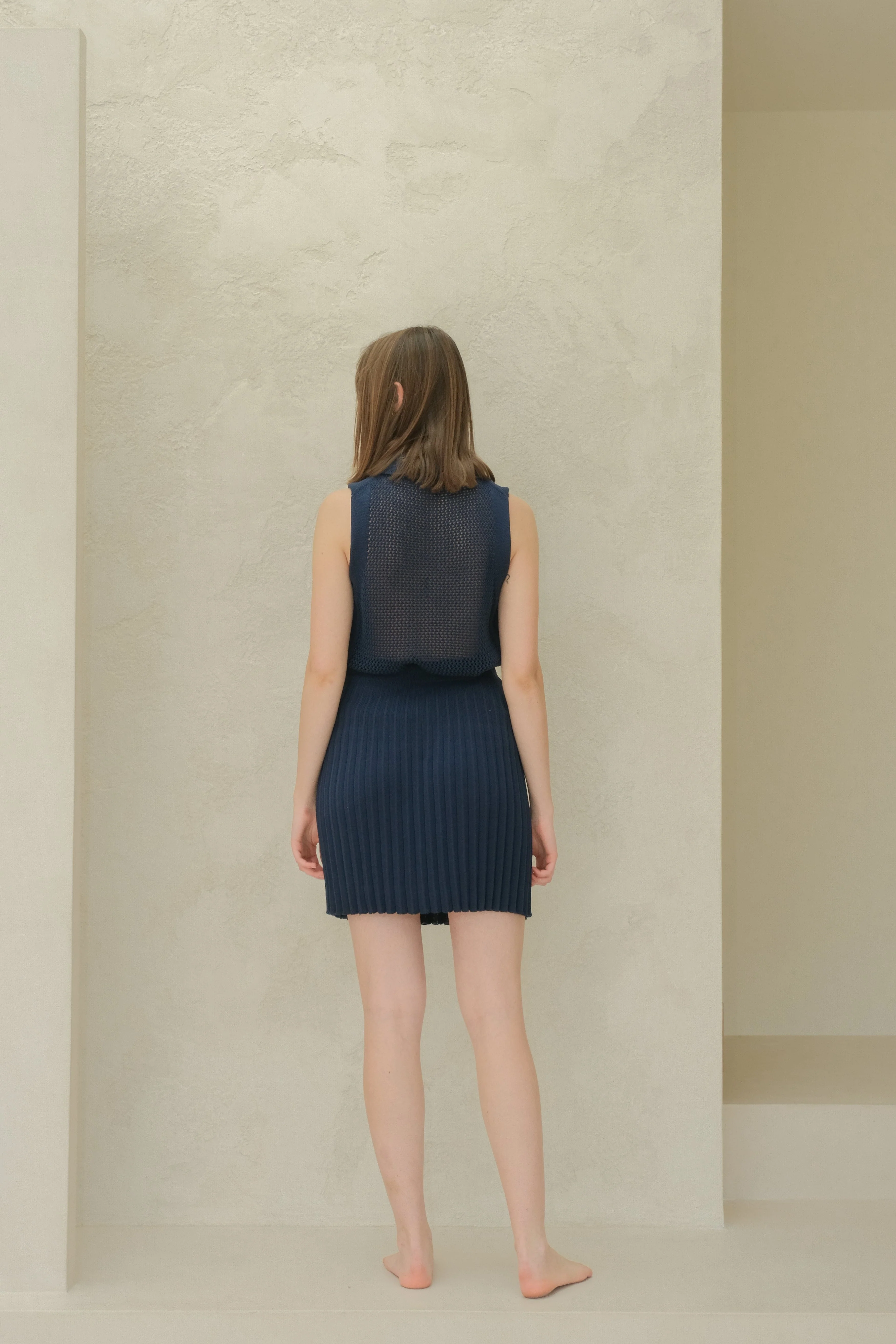 Fine Cotton Plissé Mini Skirt (3D-Knit) - Image 5