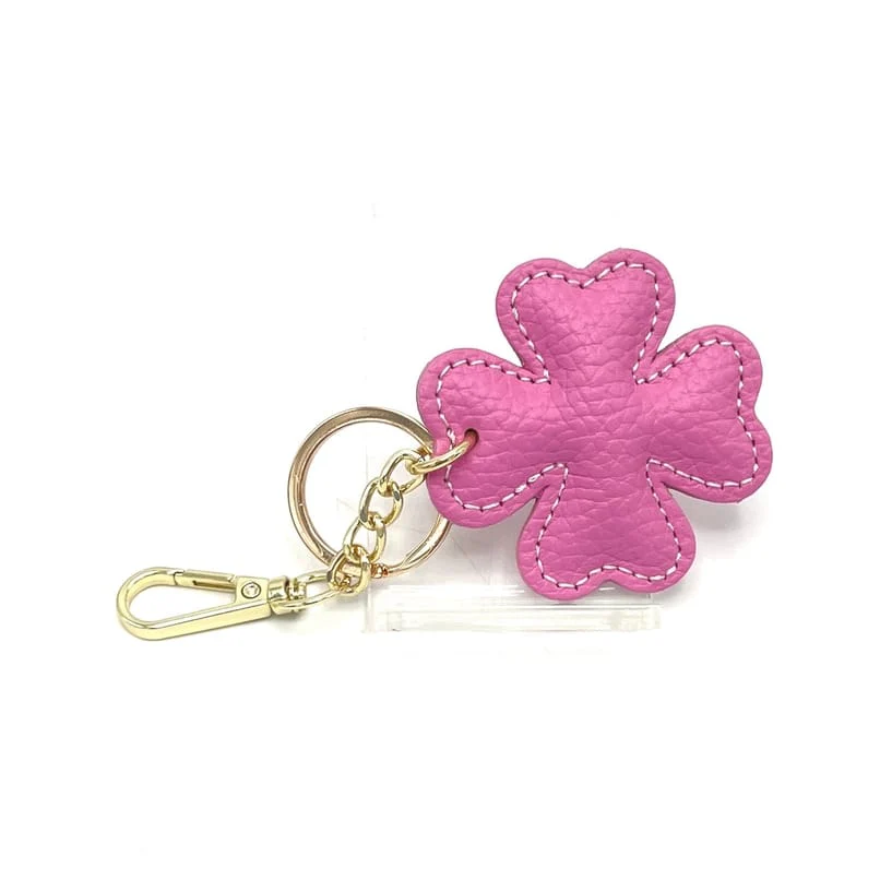 Italian Leather 4-Leaf Clover Keyring & Bag Charm - Image 5