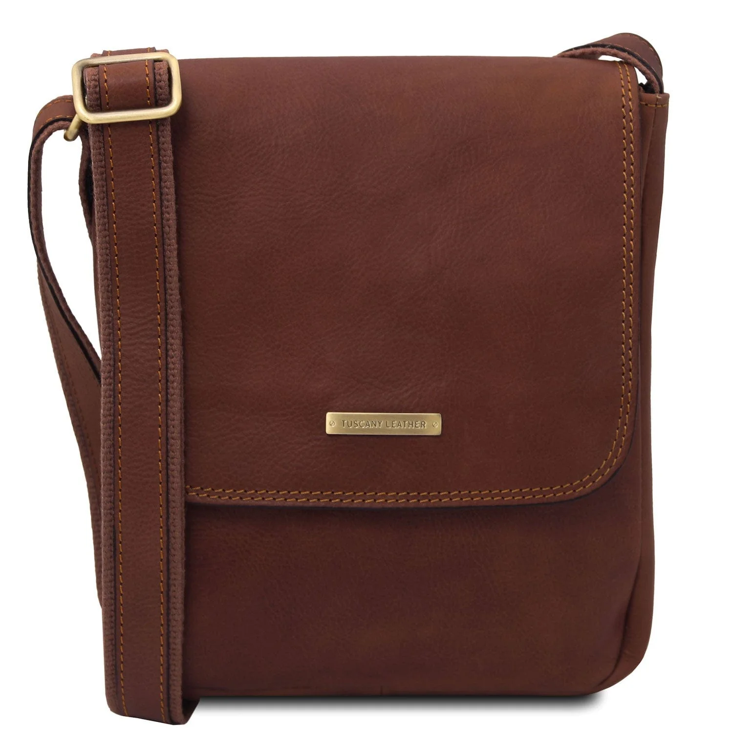 John - Leather crossbody bag for men with front zip in matte leather | TL141408 - Image 11