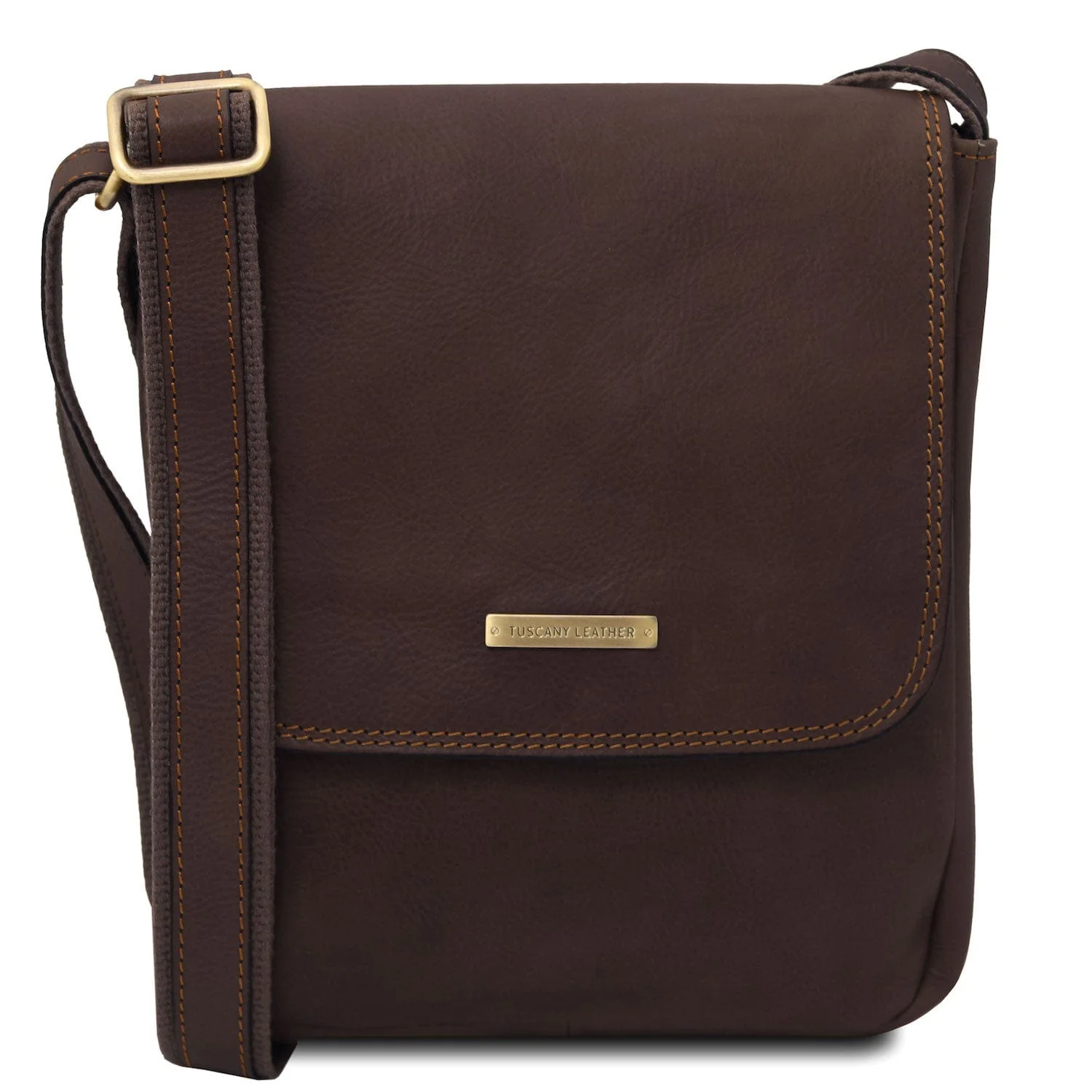John - Leather crossbody bag for men with front zip in matte leather | TL141408 - Image 12