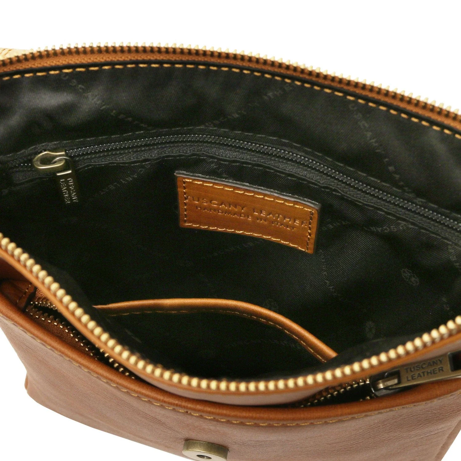 John - Leather crossbody bag for men with front zip in matte leather | TL141408 - Image 6