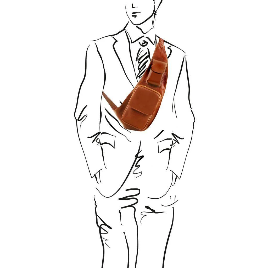 Leather crossover bag | TL141352 men's sling bag - Image 16