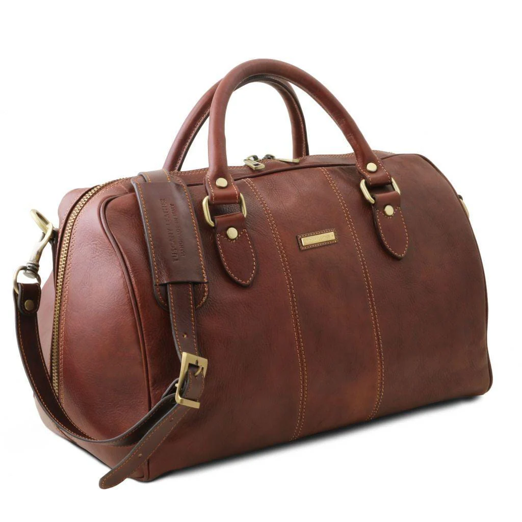 Lisbona - Travel leather duffel bag - Small size | TL141658 - Image 8