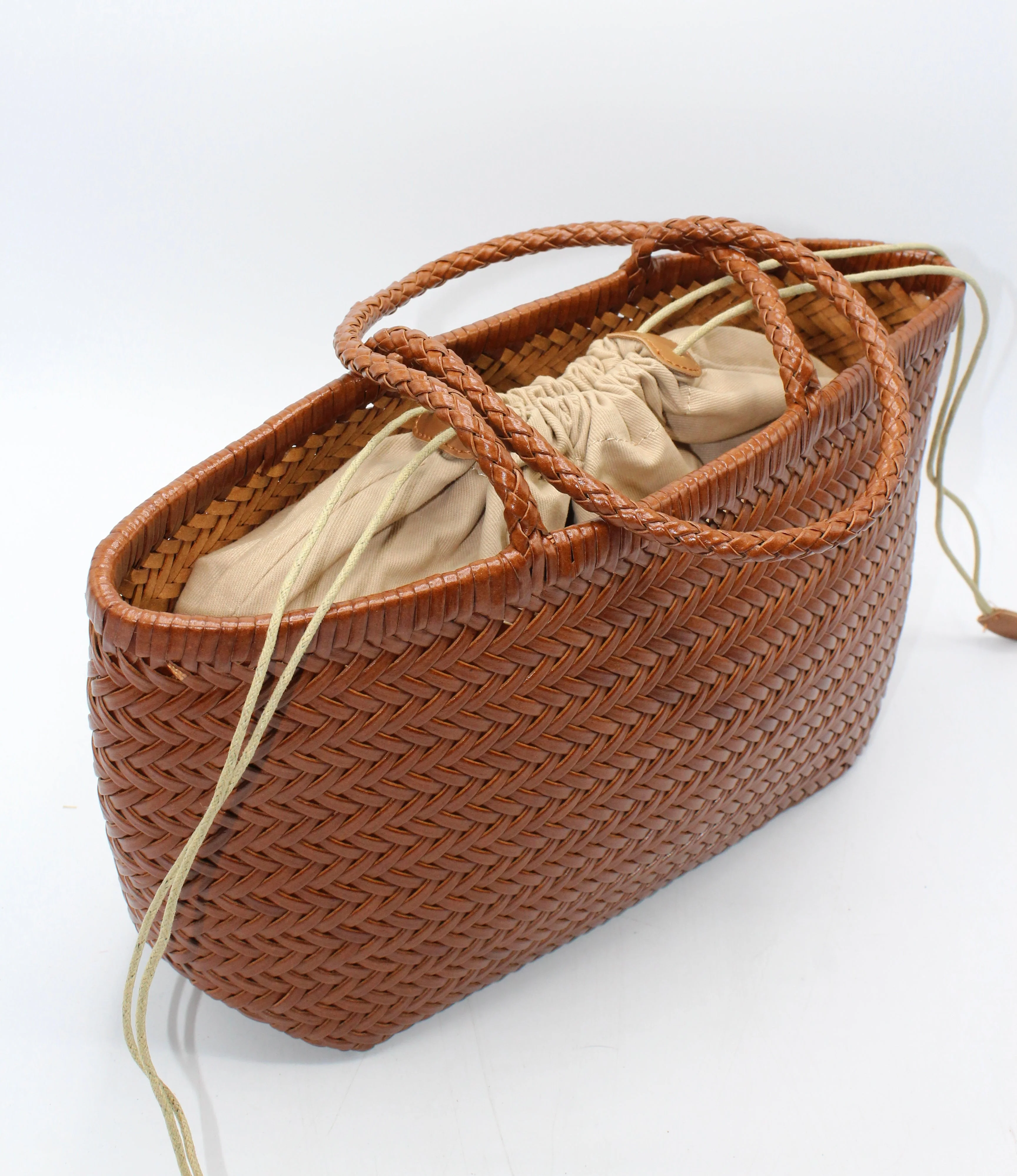 Lou - Genuine Leather Tote Bag Caramel Colour - Image 2
