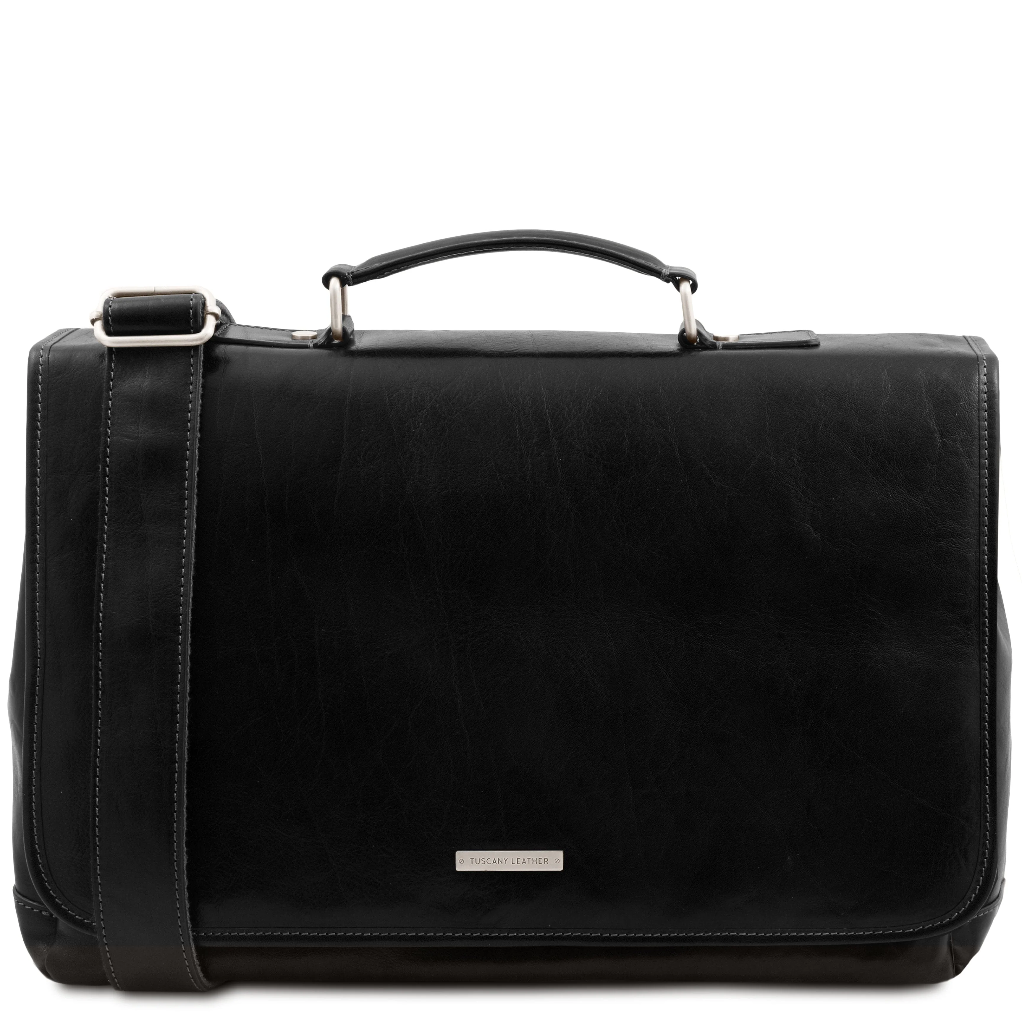 Mantova - Leather multi compartment briefcase with flap | TL142068 messenger bag - Image 10