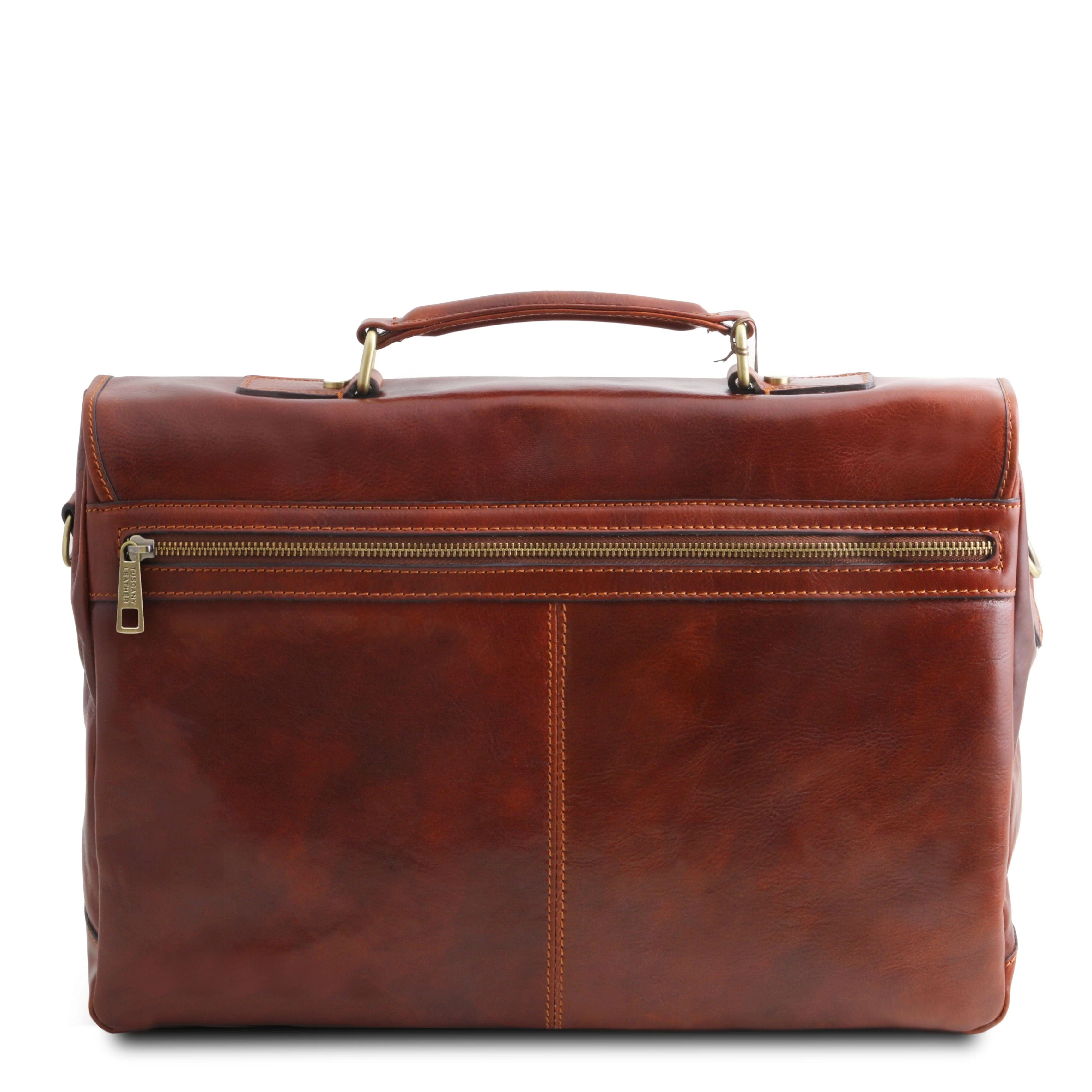 Mantova - Leather multi compartment briefcase with flap | TL142068 messenger bag - Image 5