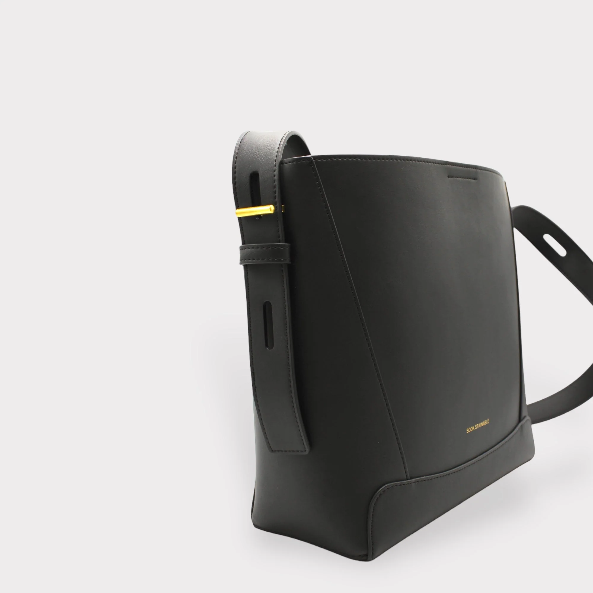 Oli - Apple Leather Midi Shoulder Cross-body Bag Black - Image 2