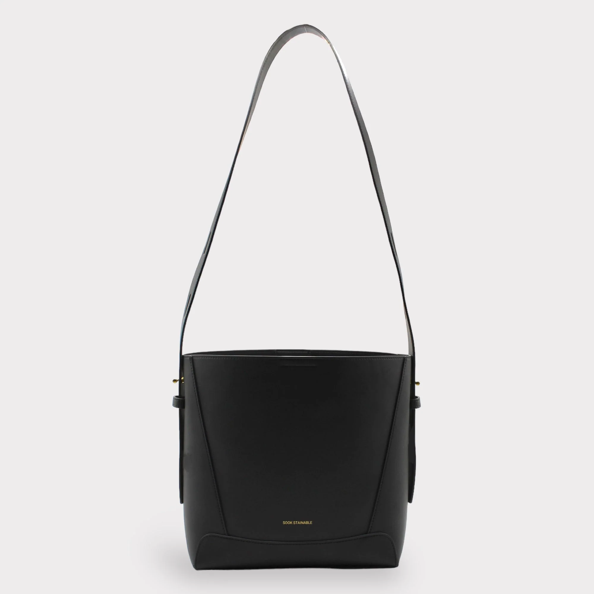 Oli - Apple Leather Midi Shoulder Cross-body Bag Black - Image 4