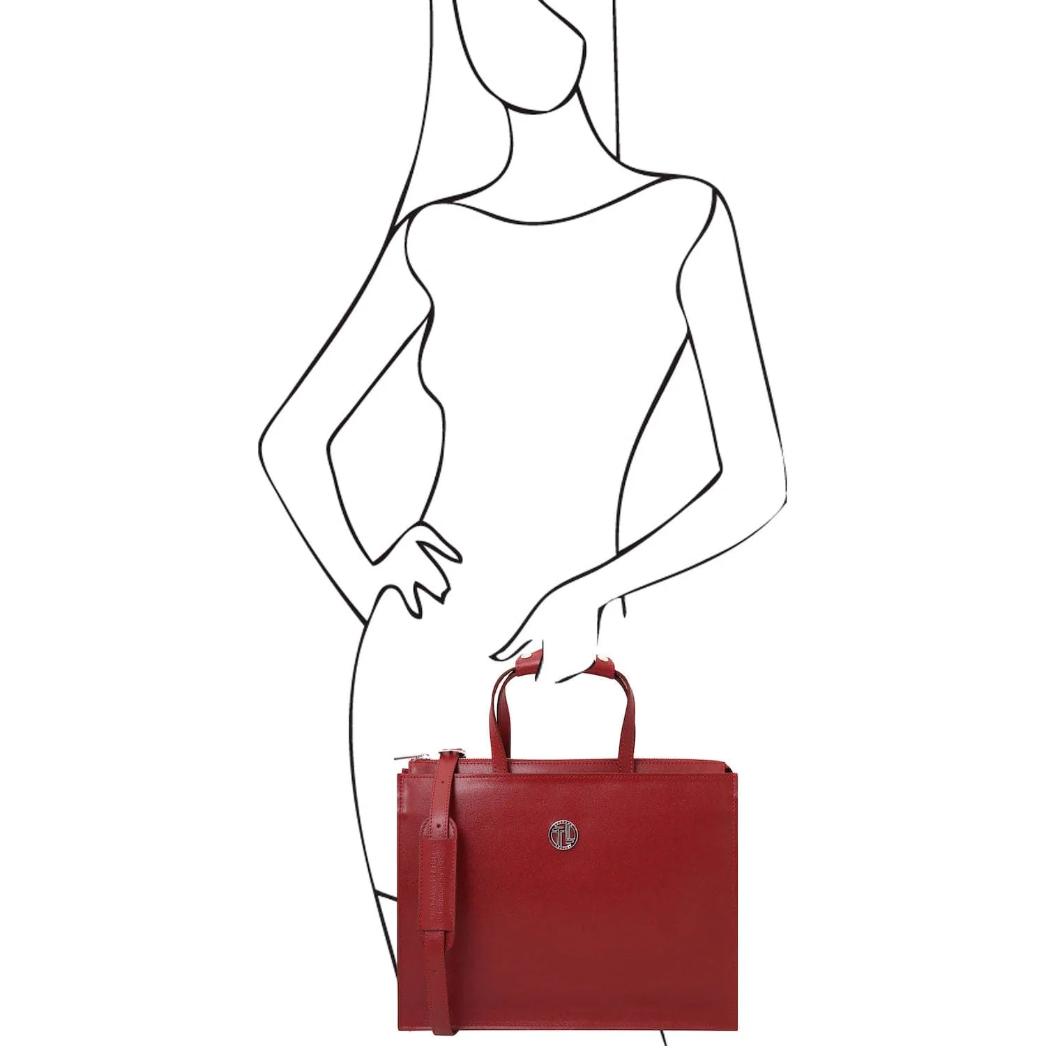 Palermo - Saffiano Italian leather briefcase 3-compartment for women | TL141369 - Image 33