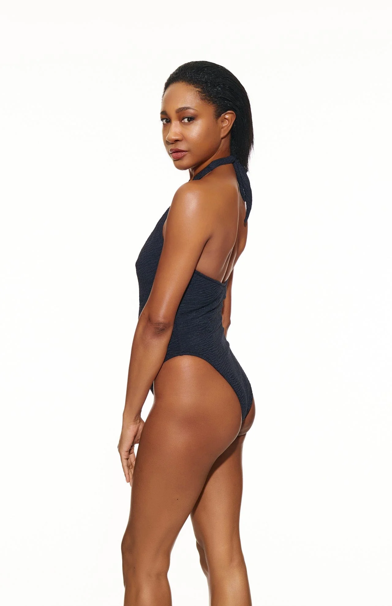 Procida Criss Cross Halter One Piece Swimsuit - Image 3