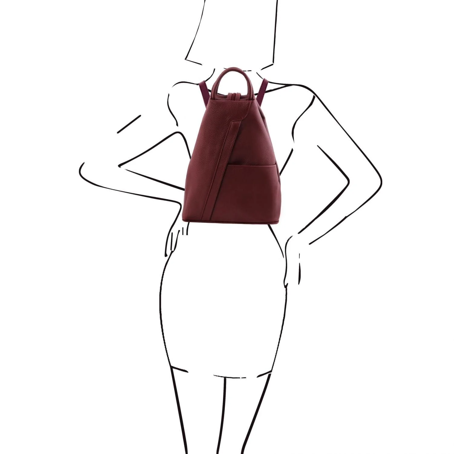 Shanghai - Italian leather backpack - pebbled leather | TL141881 - Image 29