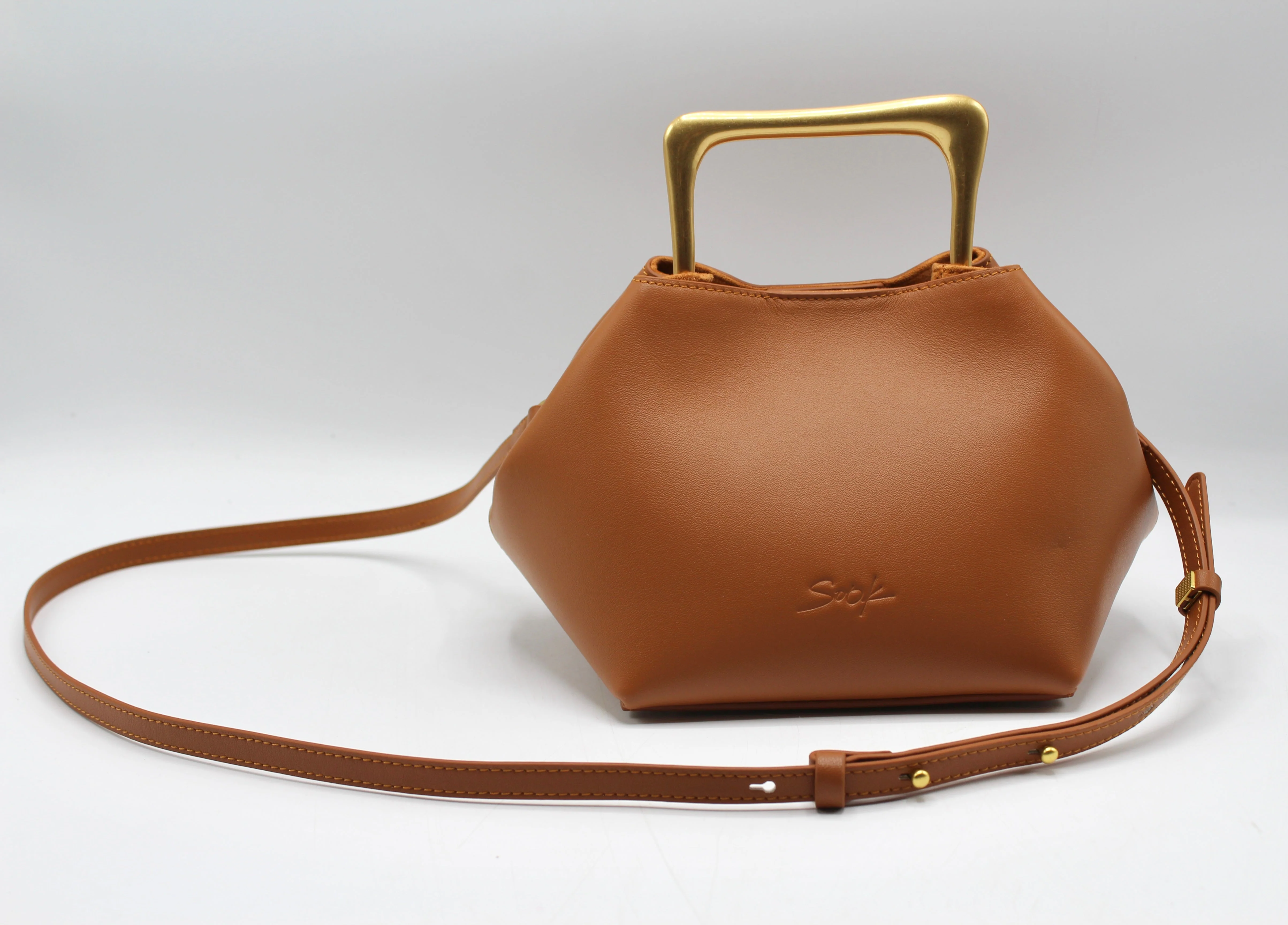 Sora - Metallic Handbag/Shoulder Bag Brown - Image 2