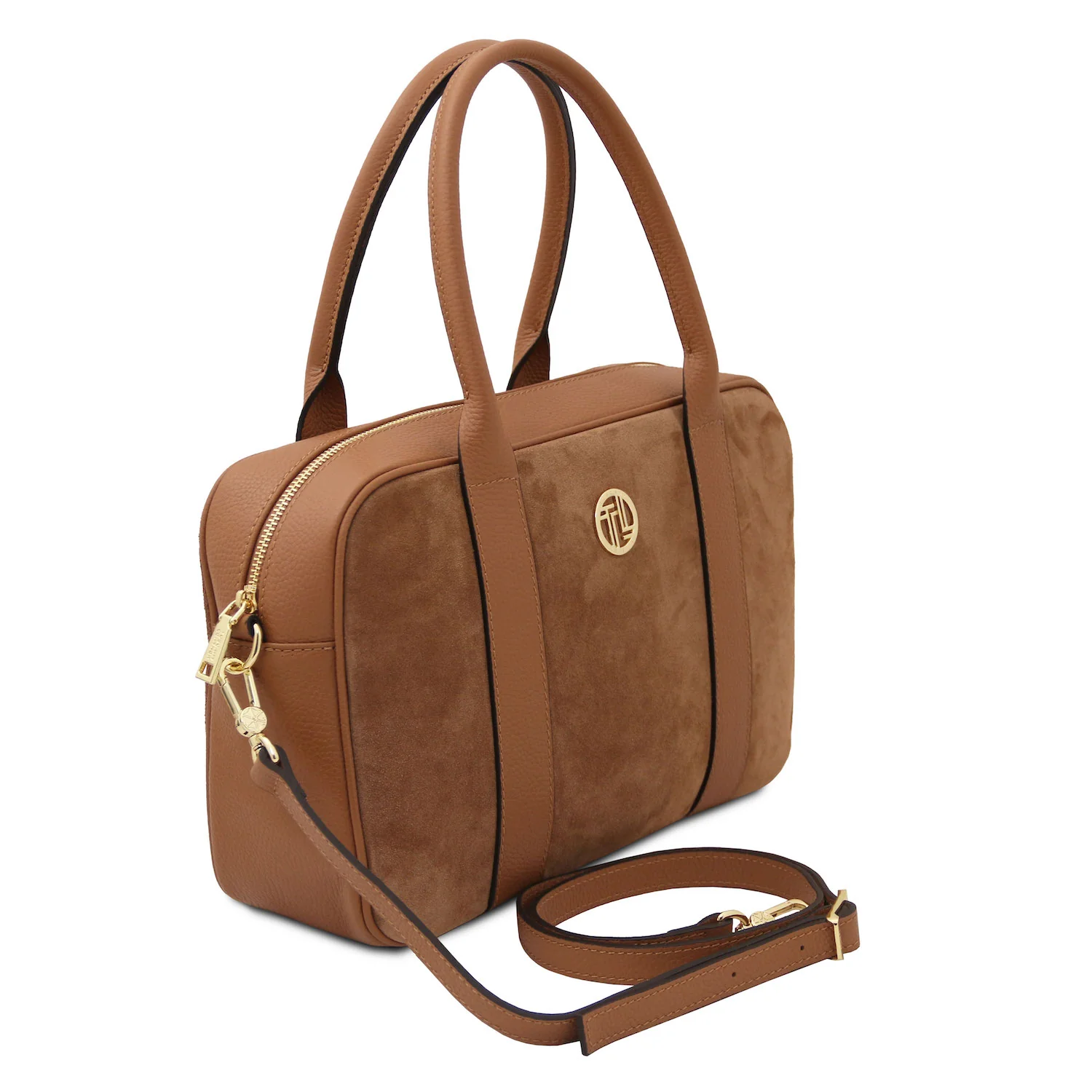 Stephany - Suede & pebbled leather handbag | TL142511 - Image 2