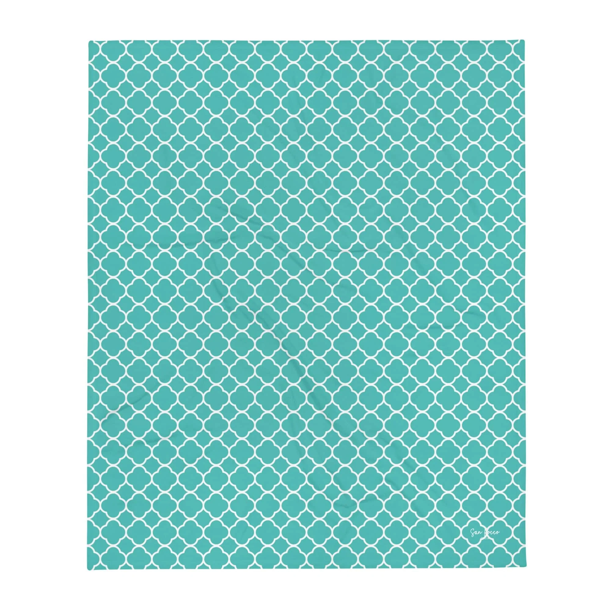 Turquoise Quatrefoil Throw Blanket - Image 8