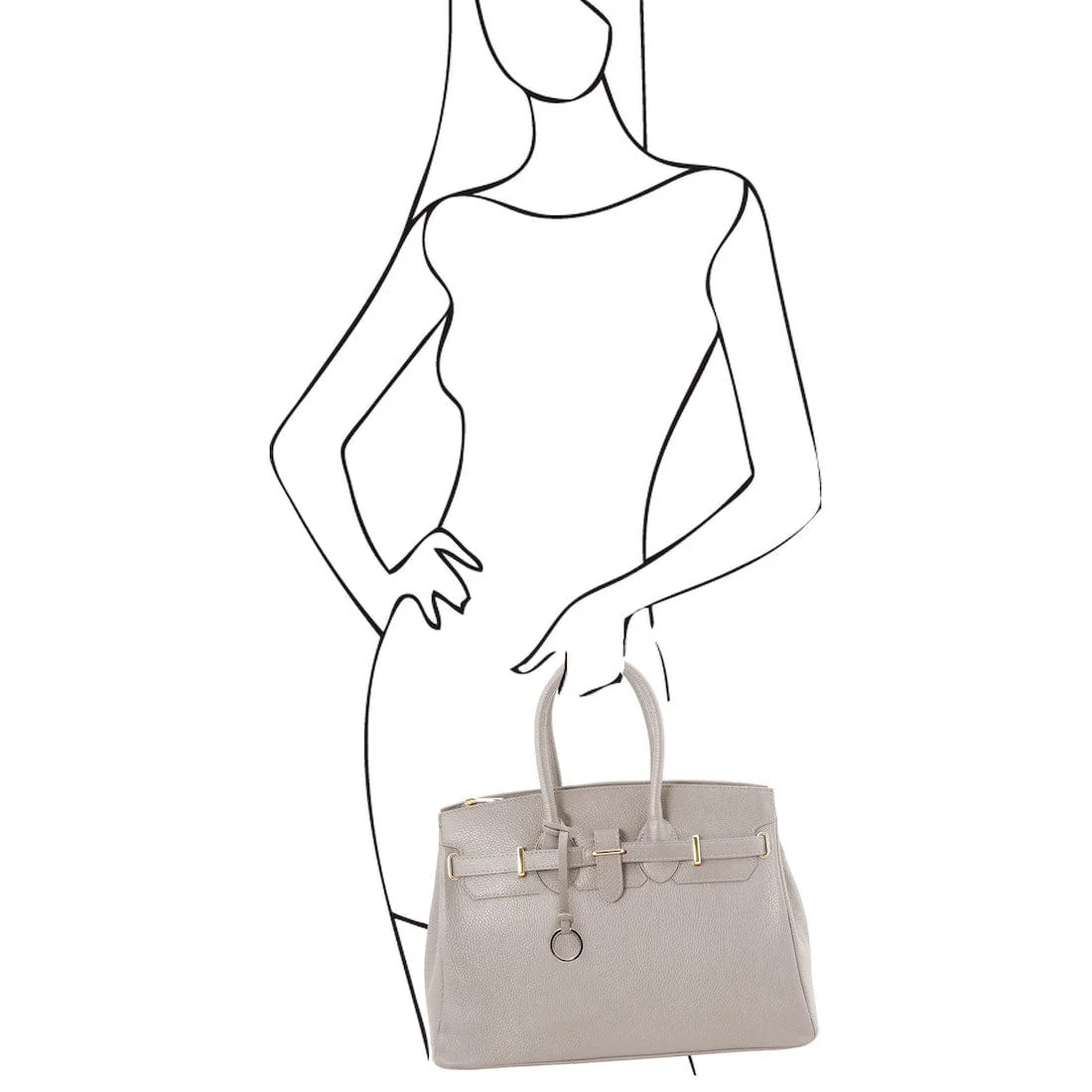 TL Bag - Leather handbag with golden hardware | TL141529 - Image 117