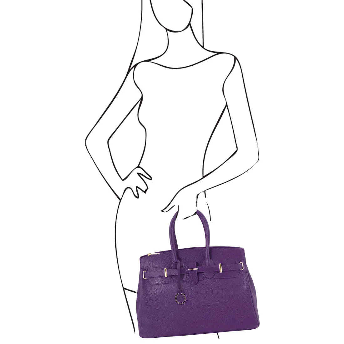 TL Bag - Leather handbag with golden hardware | TL141529 - Image 94
